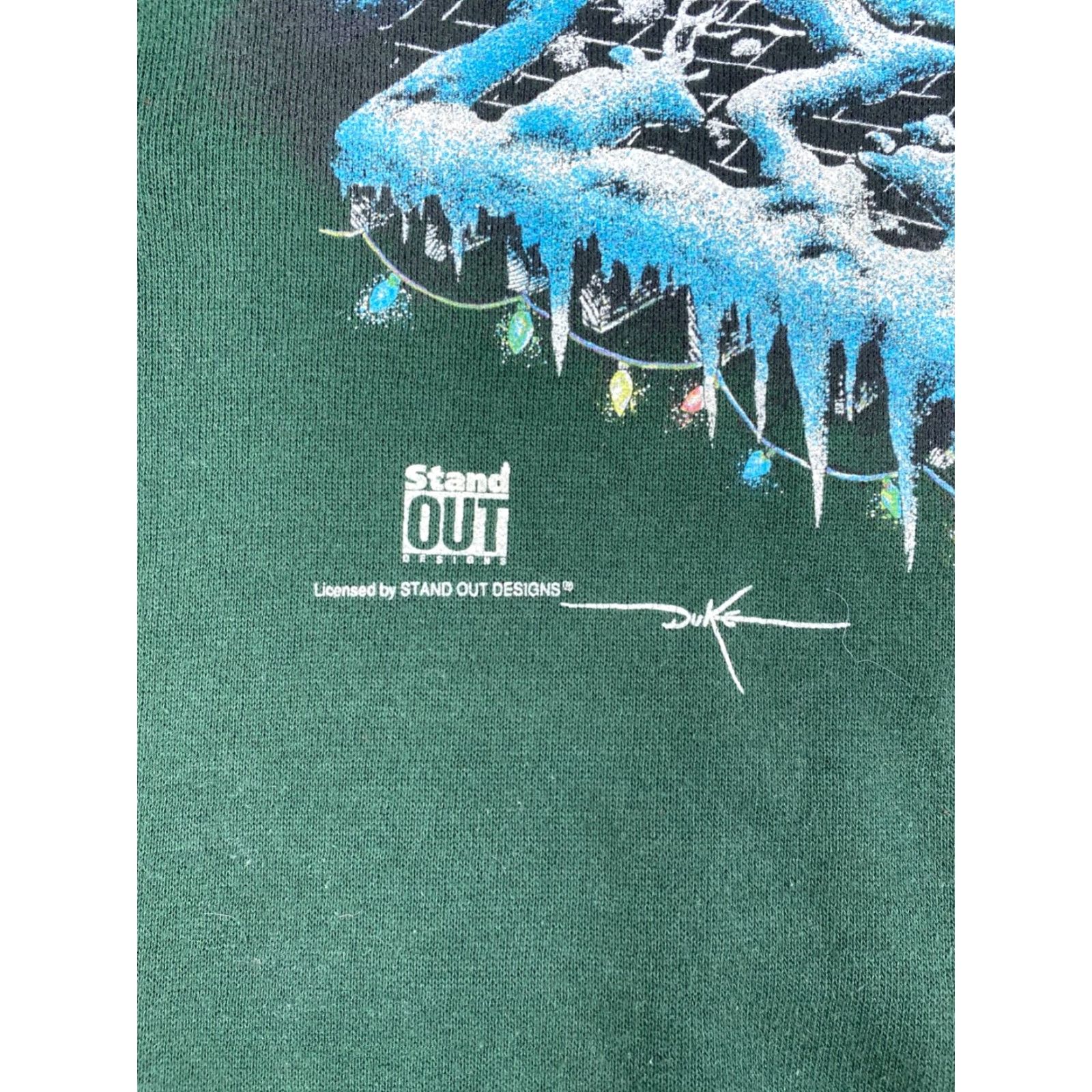 Jerzees Jerzees Christmas Sweatshirt Mens L Green USA Santa SleighReindeer 10309 Size US M / EU 48-50 / 2 - 7 Thumbnail