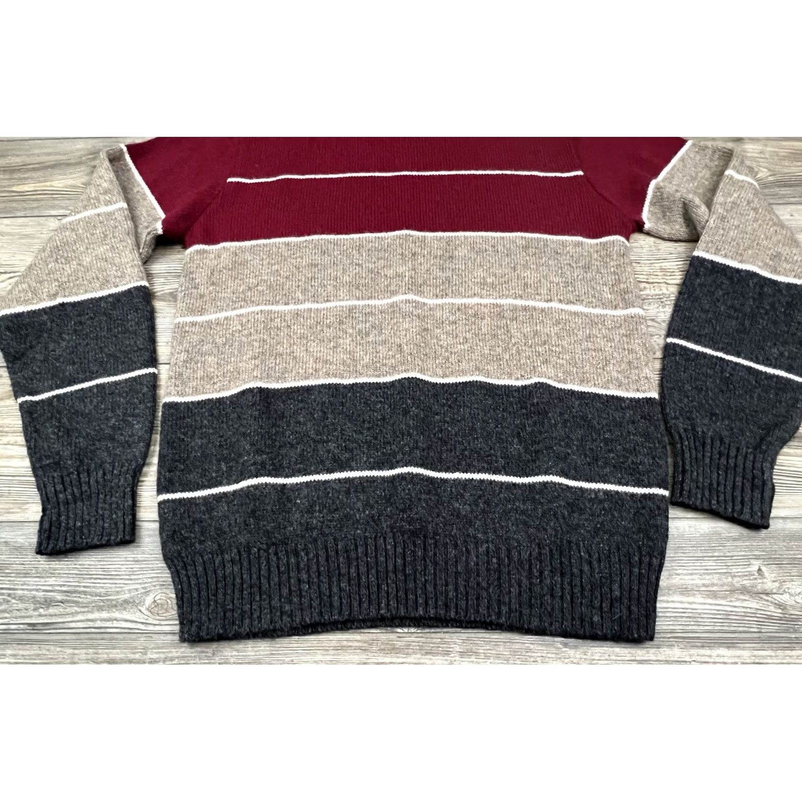 Vintage Jersild Usa Mens 1XL Sweater Striped Wool Blend Career Casual Office, Men's — image 3 of 6