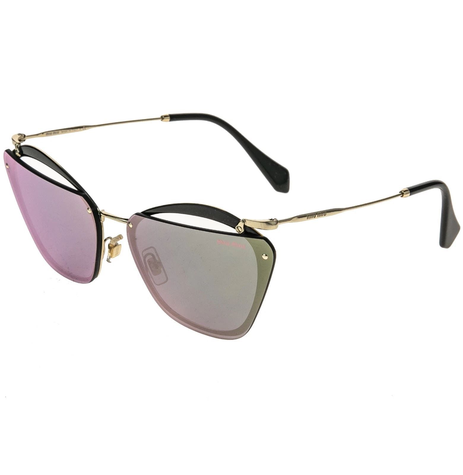 Miu Miu MIU MIU MU54TS NOIR Cut Out 54T Black Gold Sunglasses Size ONE SIZE - 8 Thumbnail