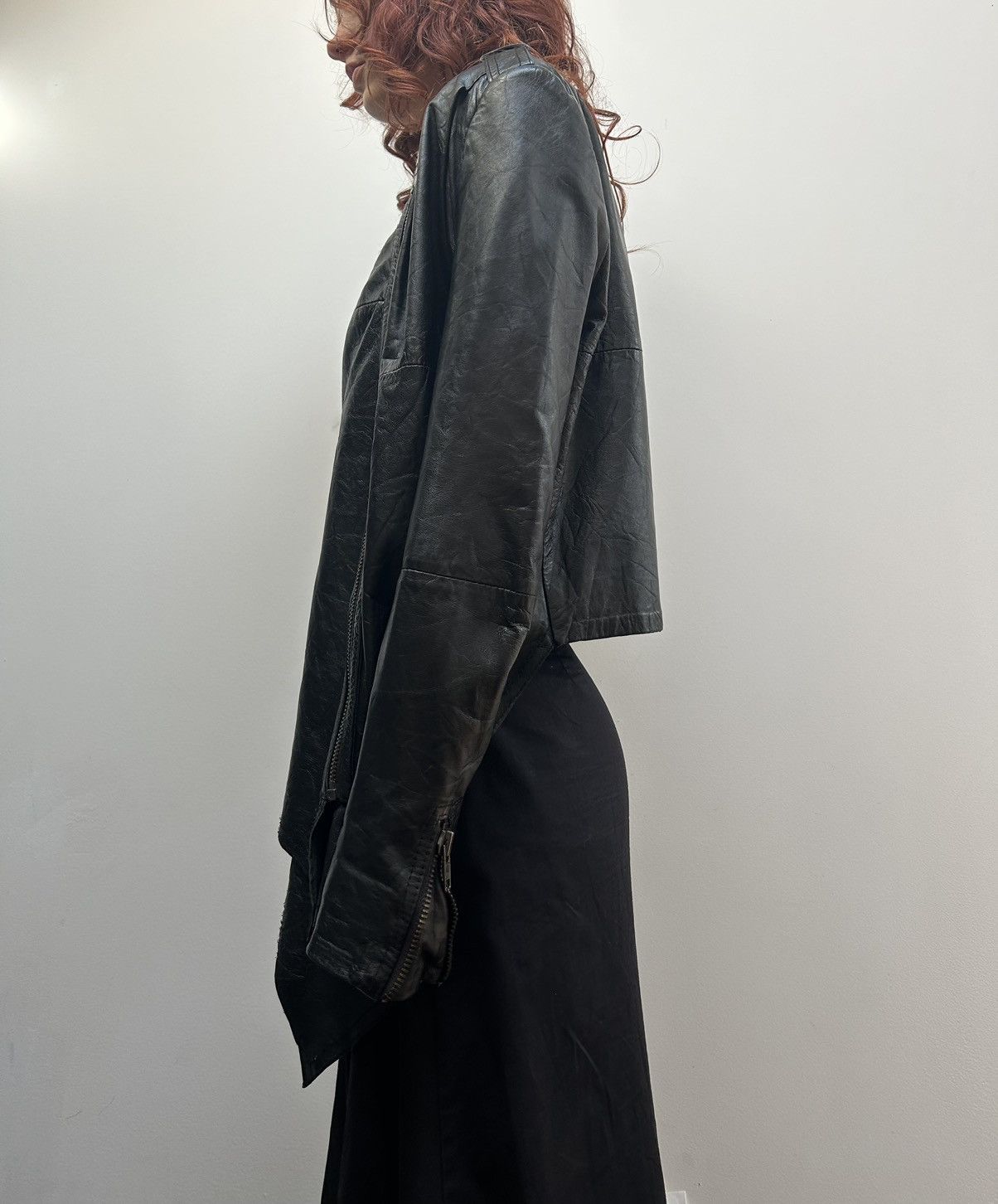 Vintage Vintage avant-garde asymmetric leather jacket Size S / US 4 / IT 40 - 6 Thumbnail