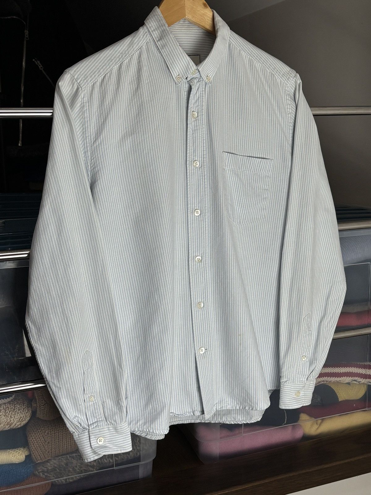AMI AMI white-blue striped casual oxford shirt Size US S / EU 44-46 / 1 - 2 Thumbnail