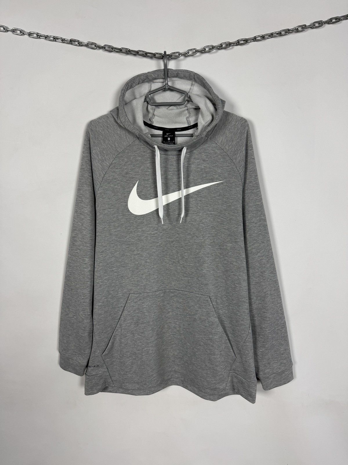 Nike Men’s Nike Swoosh Training Dry-Fit Hoodie Gray Big Logo XL Size US XL / EU 56 / 4 - 1 Thumbnail