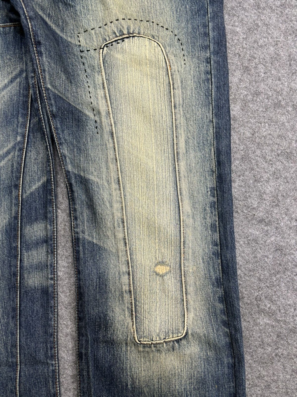 Designer 💥Denim Art💥Artisan MSG Sick Patchwork Stonewash Denim F553 Size US 31 - 6 Thumbnail