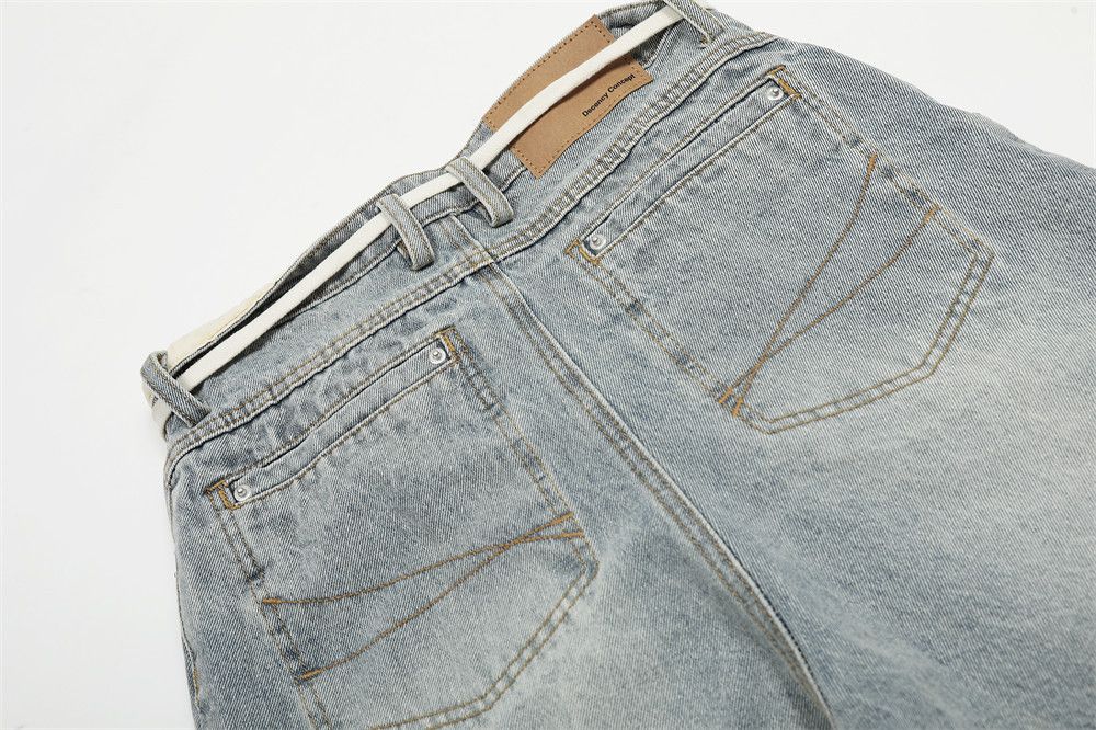 Japanese Brand × Jean American retro washed distressed loose drawstring jeans Size US 32 / EU 48 - 5 Thumbnail