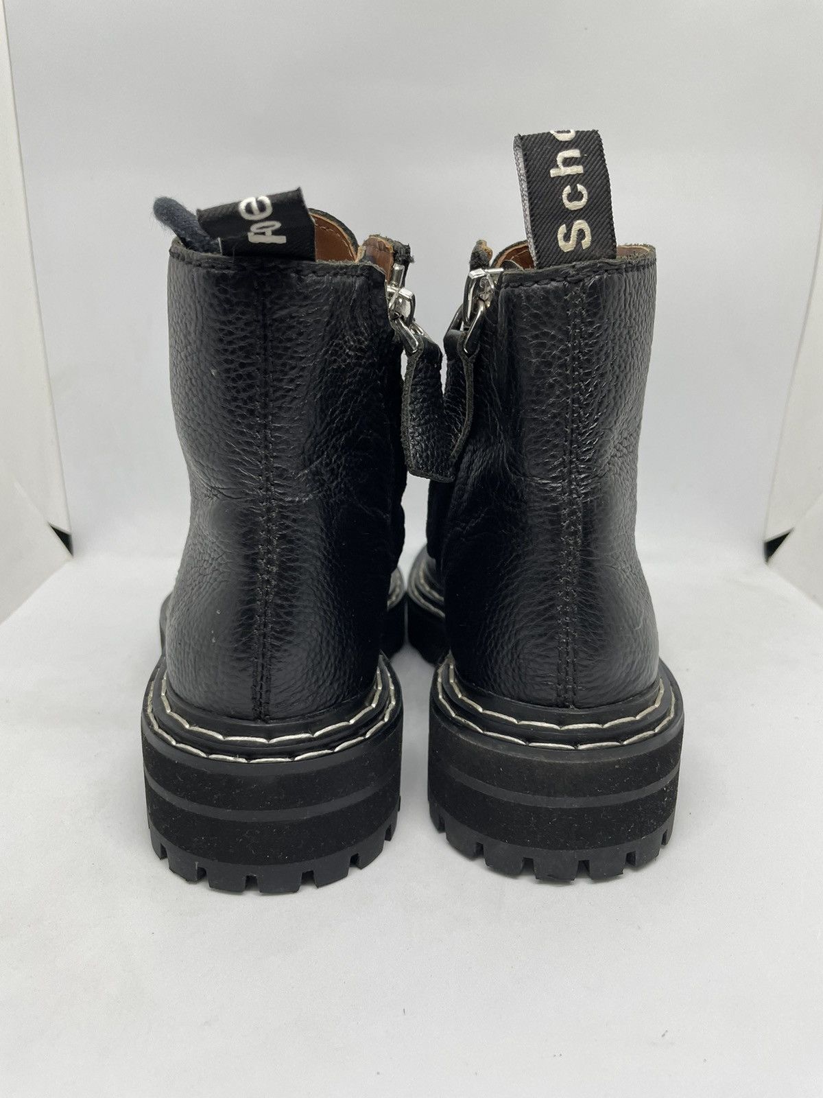 Proenza Schouler Women’s Black Lug Sole Combat Boots Size US 6 / IT 36 - 9 Thumbnail