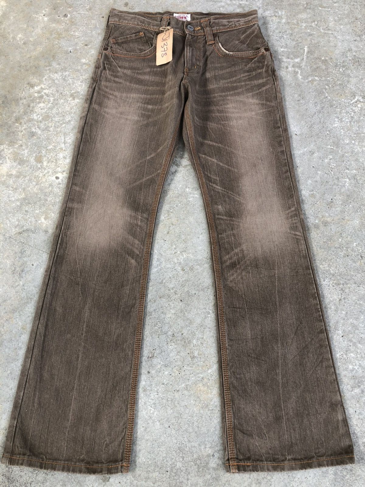If Six Was Nine Japanese Edwin Exclusive Flared Jeans Distressed Bootcut Size US 31 - 1 Thumbnail