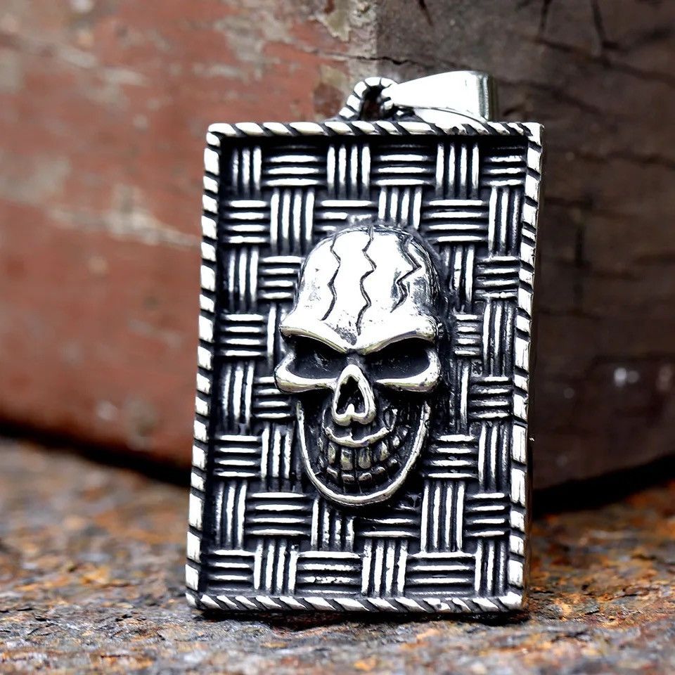 Jewelry Gothic Death Skull head Pendant Necklace Size ONE SIZE - 2 Thumbnail