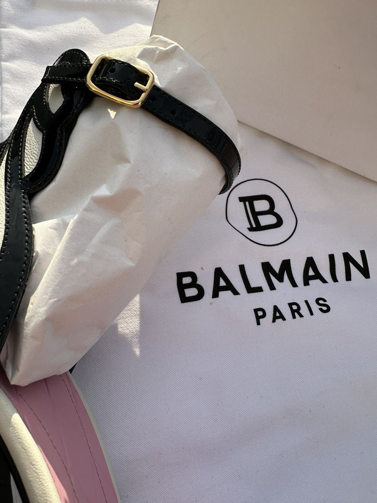 Balmain Balmain Eden 95MM Colorblocked Patent Leather Sandals Size 7 Size US 7 / IT 37 - 3 Thumbnail