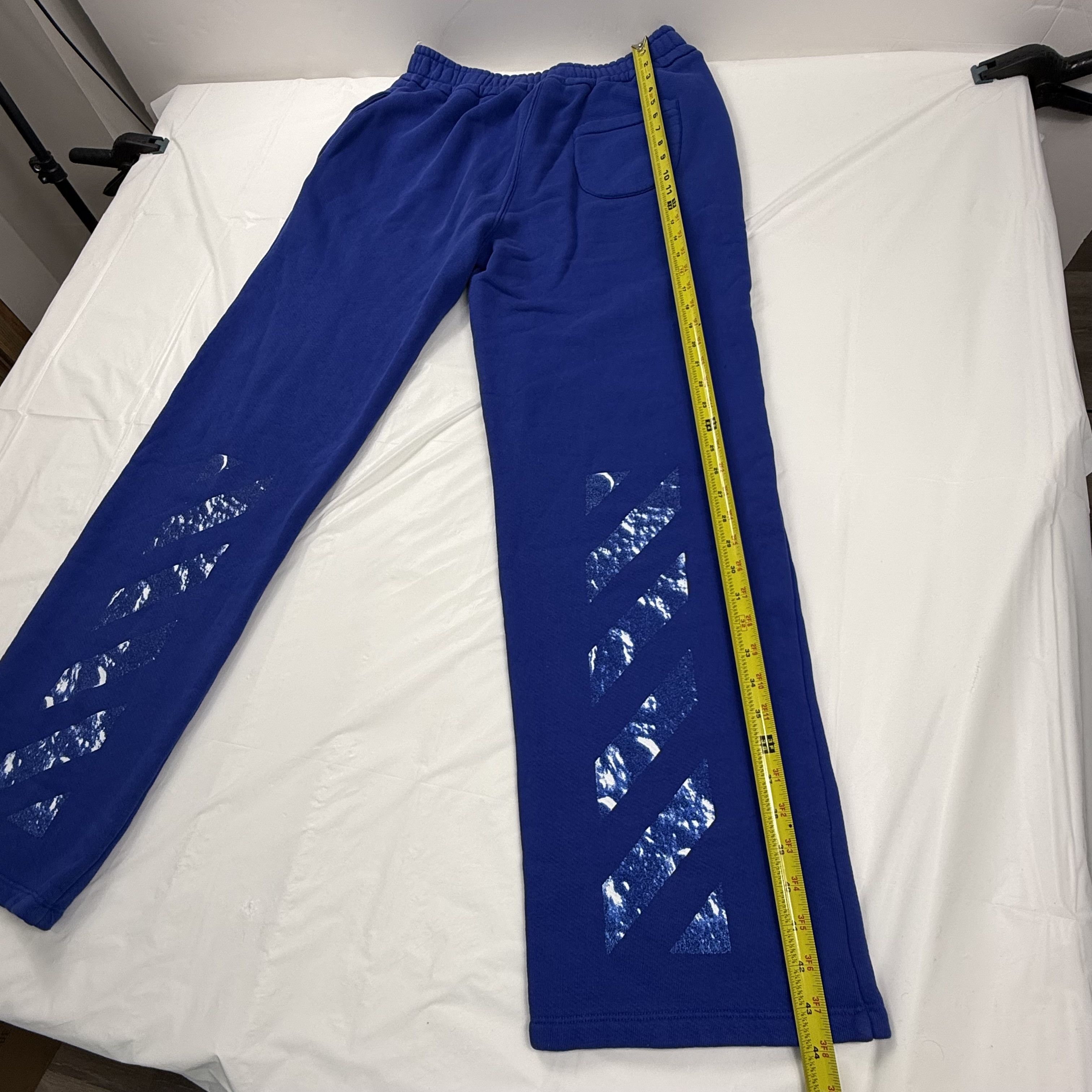 Off-White Off-White Royal Blue Diagonal Stripe Sweatpants Mens Large Size US 32 / EU 48 - 3 Thumbnail