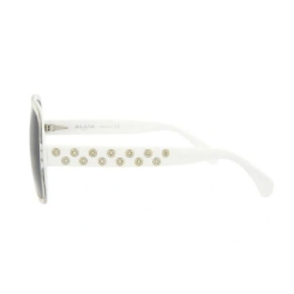 Alaia Alaïa Azzedine White Perforated Square Sunglasses white grey Size ONE SIZE - 4 Thumbnail