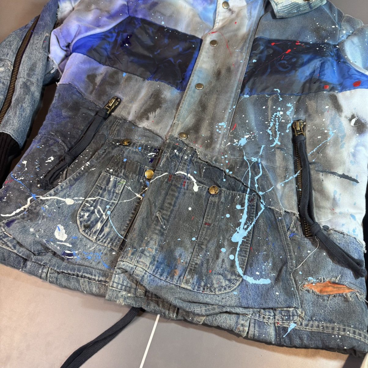 Greg Lauren Greg Lauren Blue GL painted retro puffy jacket FW19 Size US M / EU 48-50 / 2 - 6 Thumbnail
