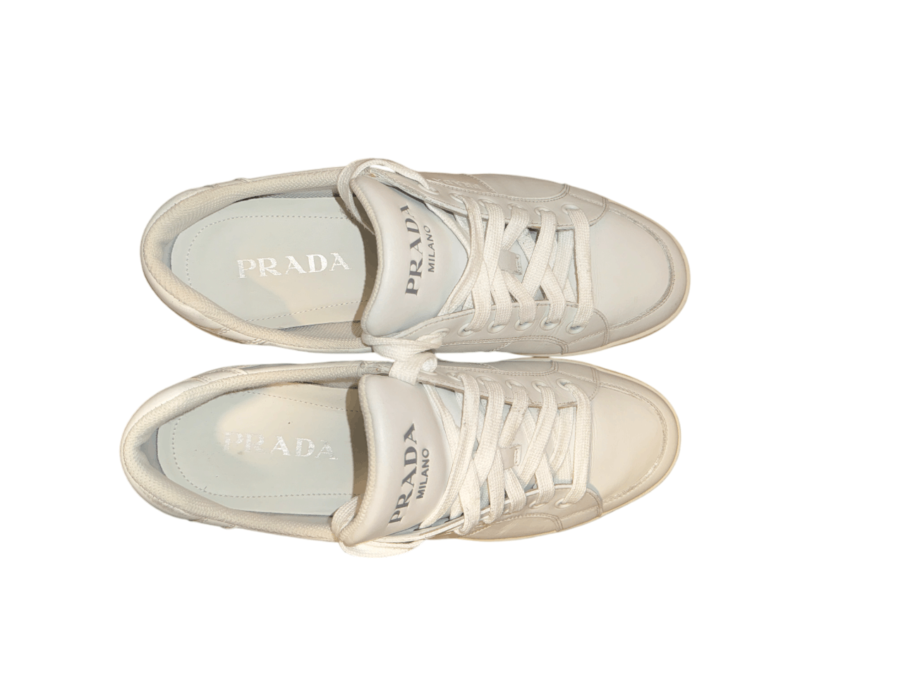 Prada Prada Milano White Leather Sneakers Size 8 Size US 9 / EU 42 - 10 Thumbnail