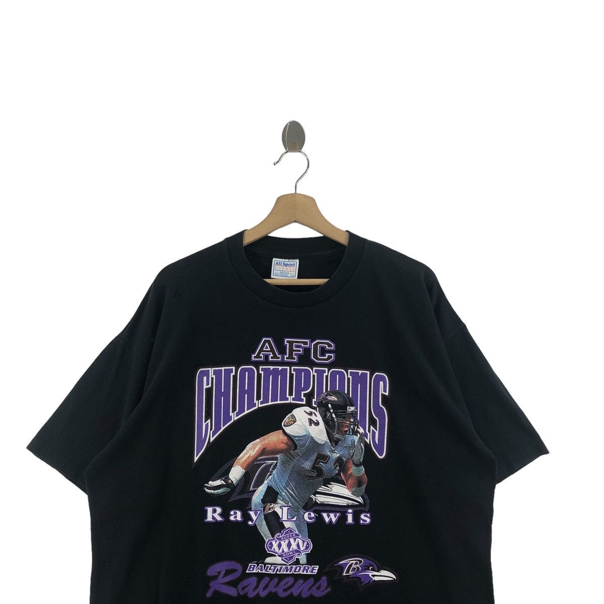 NFL × Vintage Pick!! Vtg Y2K NFLP BALTIMORE RAVENS Ray Lewis Tee Tshirt Size US XL / EU 56 / 4 - 3 Thumbnail