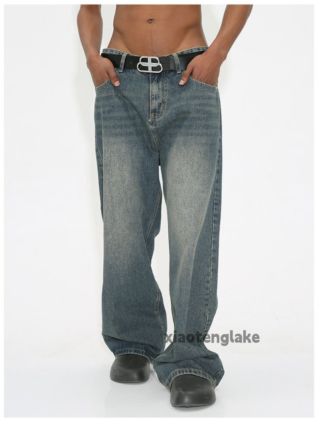 Jean × Vintage washed faded cleanfit yuppie hiphop loose baggy jeans Size US 28 / EU 44 - 3 Thumbnail