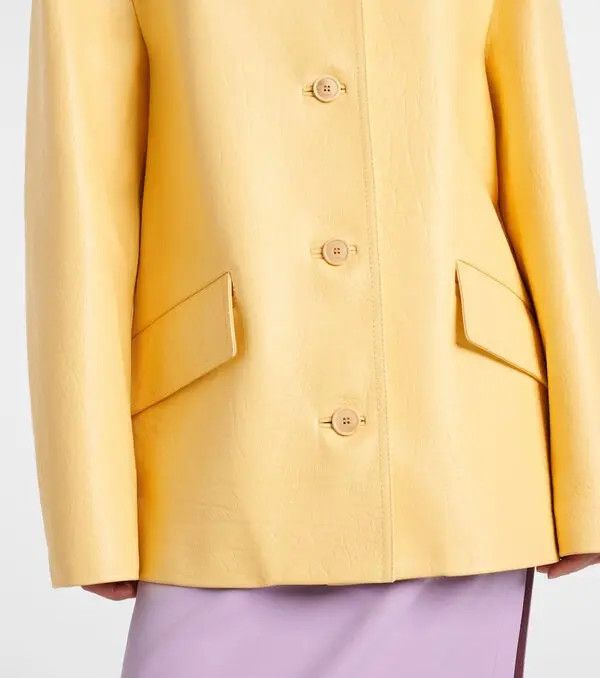 Gucci o1la5ras0526 Leather Jacket With Gucci Logo in Orange Size XS / US 0-2 / IT 36-38 - 5 Thumbnail