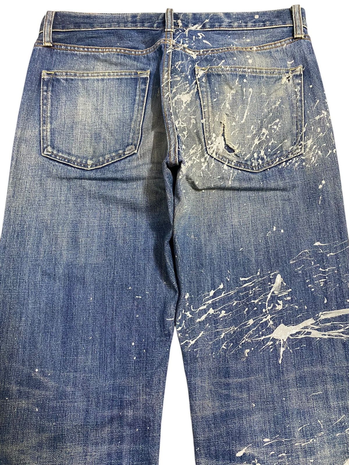 Jun Takahashi Vintage JapaneseBrands Blue Wash Custom Splatter Loose Jeans Size US 33 - 4 Thumbnail
