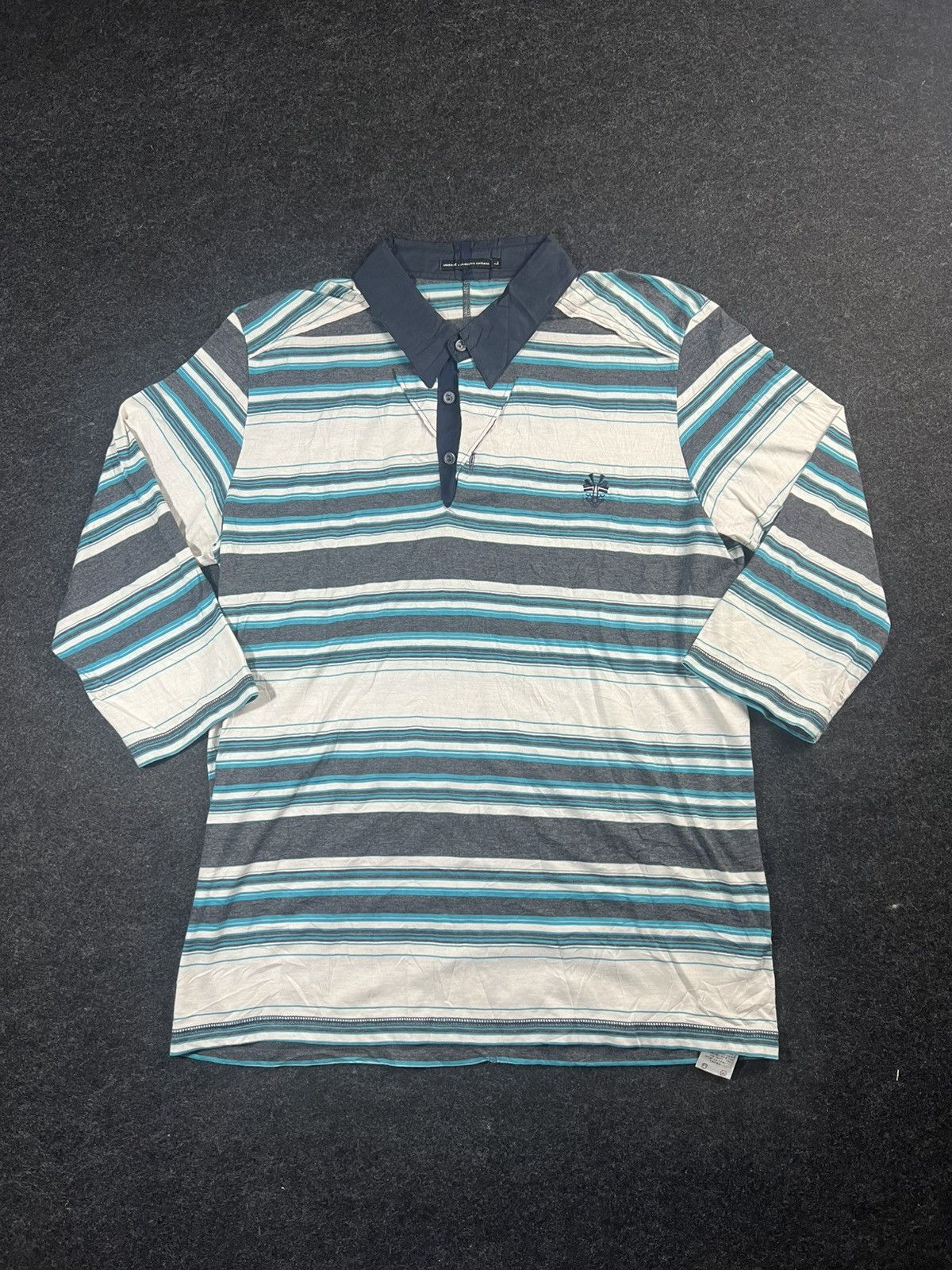 Marithe + Francois Girbaud Marithe Francois Girbaud Stripe Collar Polo Rare Size US L / EU 52-54 / 3 - 3 Thumbnail