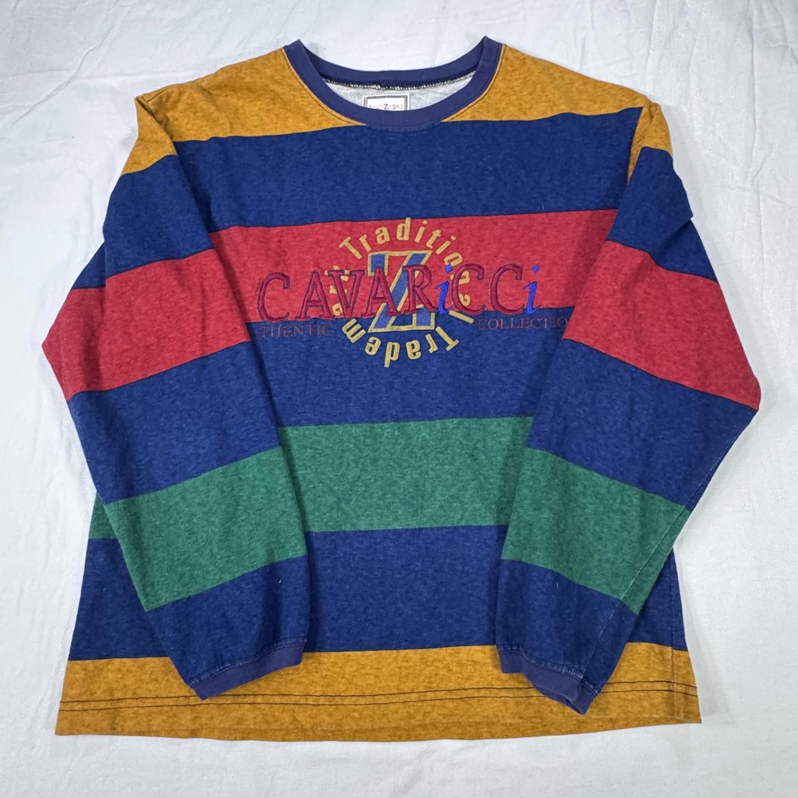 Designer Vintage 90s Z. Cavaricci Small Multi Stripe Embroidered Size S / US 4 / IT 40 - 3 Thumbnail