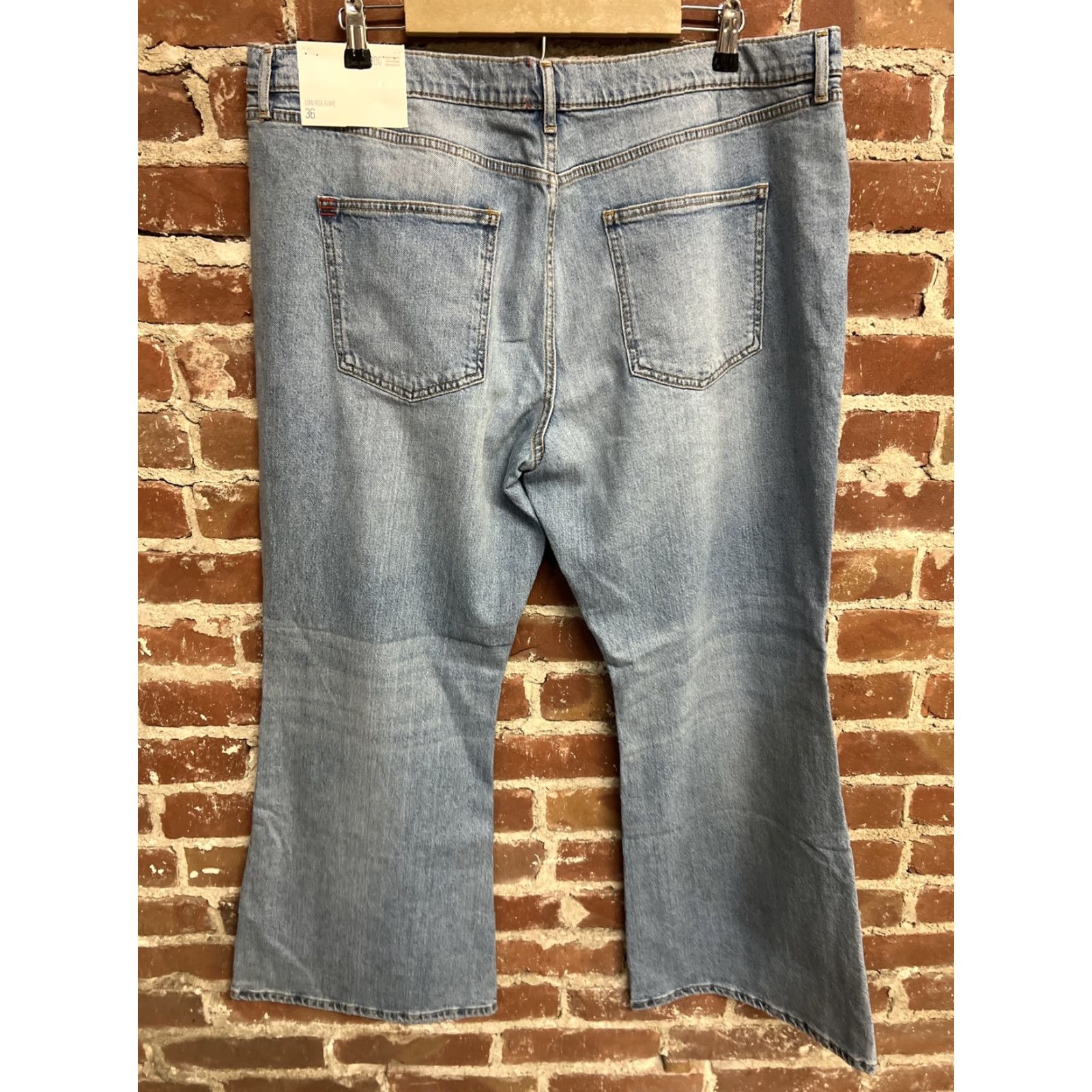 Bdg BDG Jeans Womens 36 Flare Ultra Low Rise Stone Wash Blue Stretch NWT Size 25" / US 0 / IT 36 - 3 Thumbnail