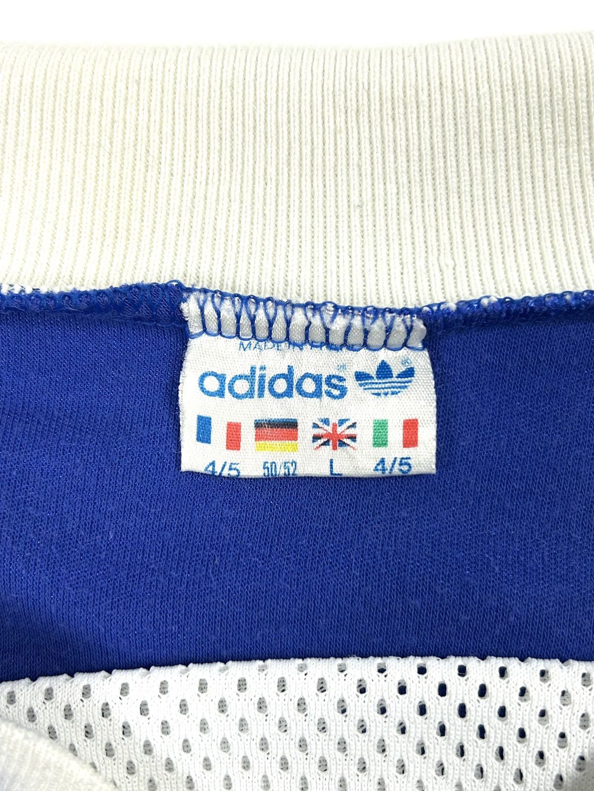 Adidas RARE Adidas 80s Vintage Soccer Jersey Blue L Made in France Size US L / EU 52-54 / 3 - 16 Thumbnail
