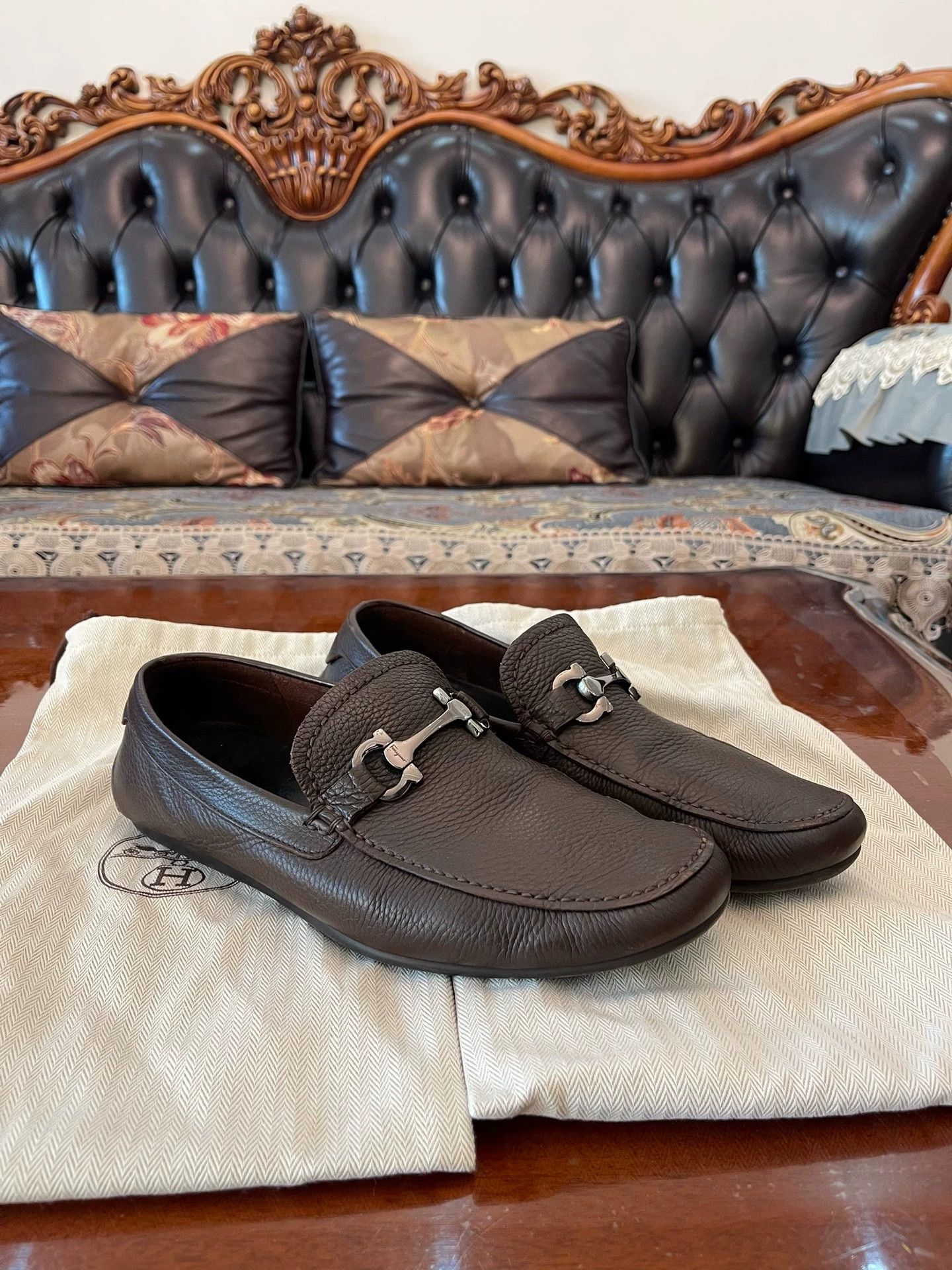 Salvatore Ferragamo Ferragamo Men's Litchi Leather Shoes Shoes 8 (2x worn, tags) Size US 8 / EU 41 - 1 Thumbnail