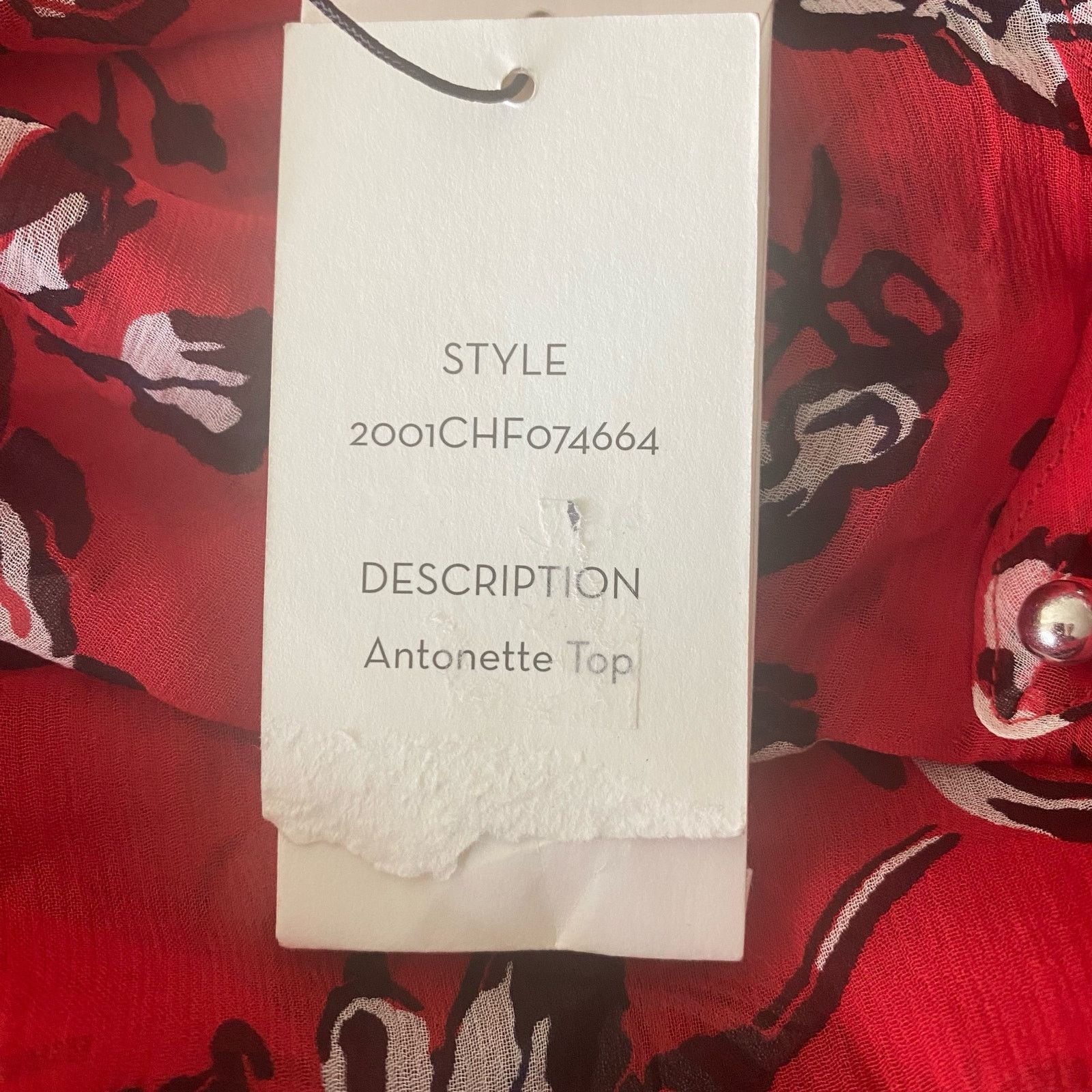 Veronica Beard VERONICA BEARD Antonette Silk Peasant Top Size 6 Red Multi Size M / US 6-8 / IT 42-44 - 11 Thumbnail