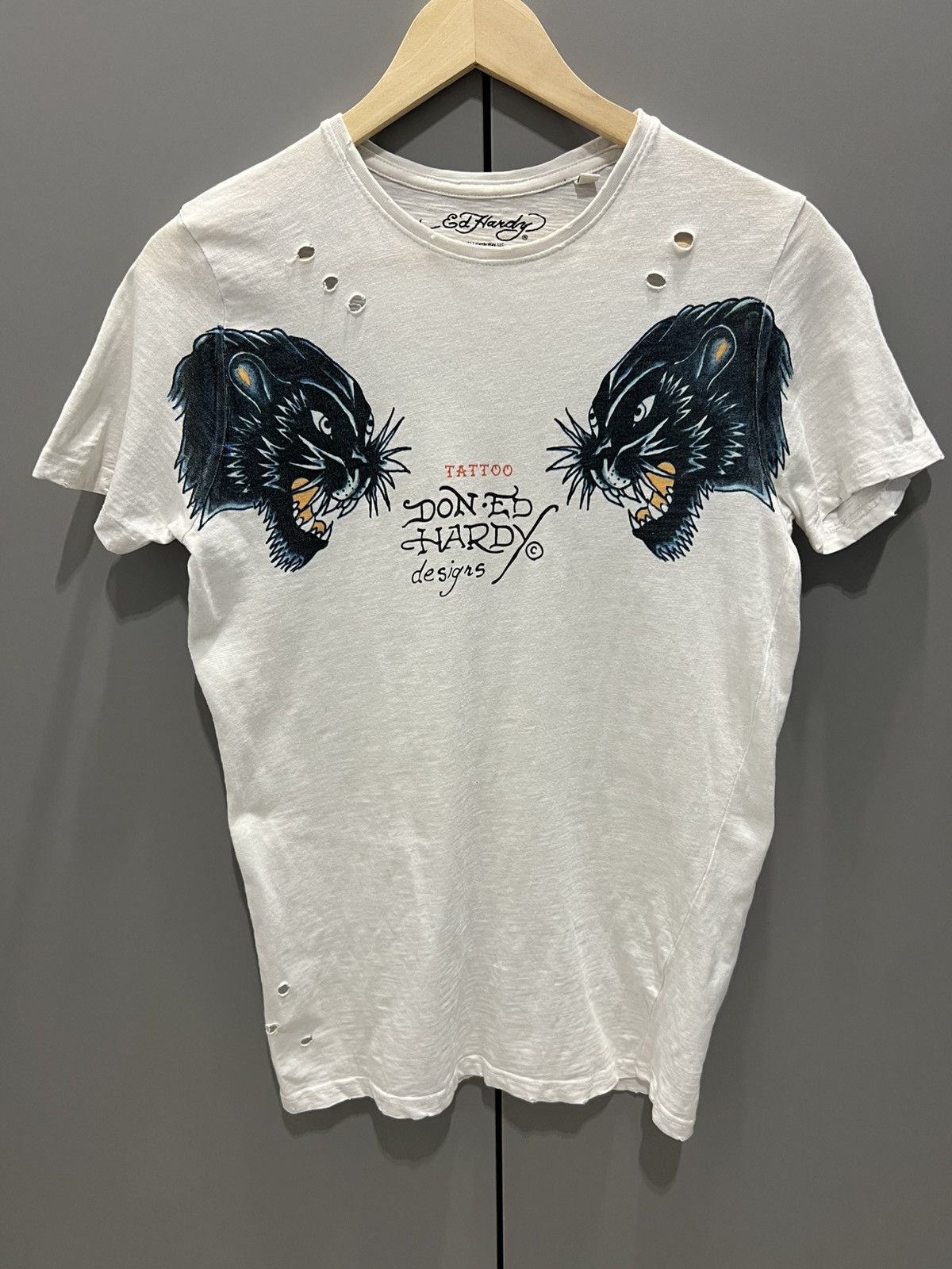 Ed Hardy Fire Tiger T Shirt Y2K Tattoo