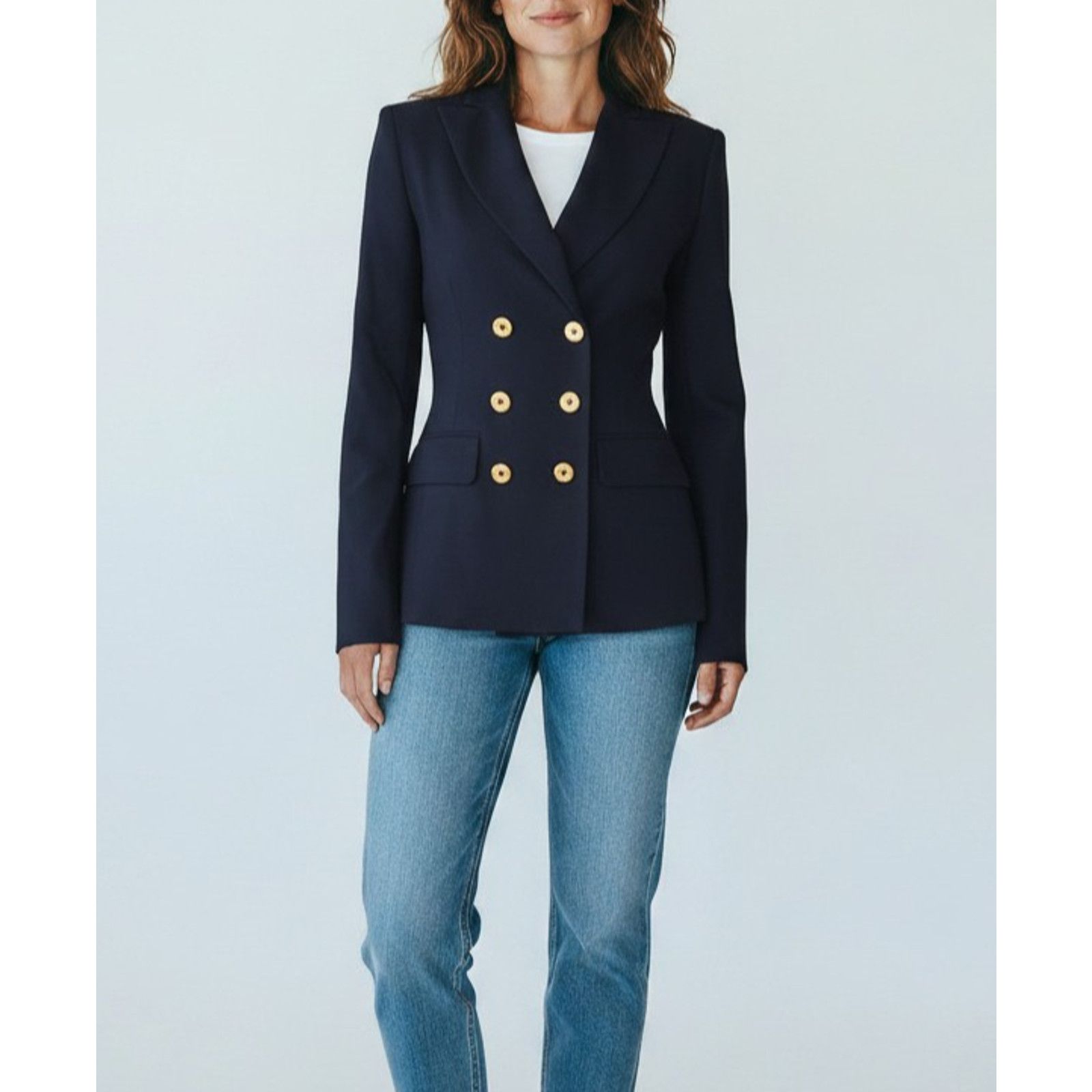 Bcbgmaxazria NWT BCBG MAXAZRIA Double Breasted Gold Buttons Blazer Sz XS Size XS / US 0-2 / IT 36-38 - 1 Thumbnail