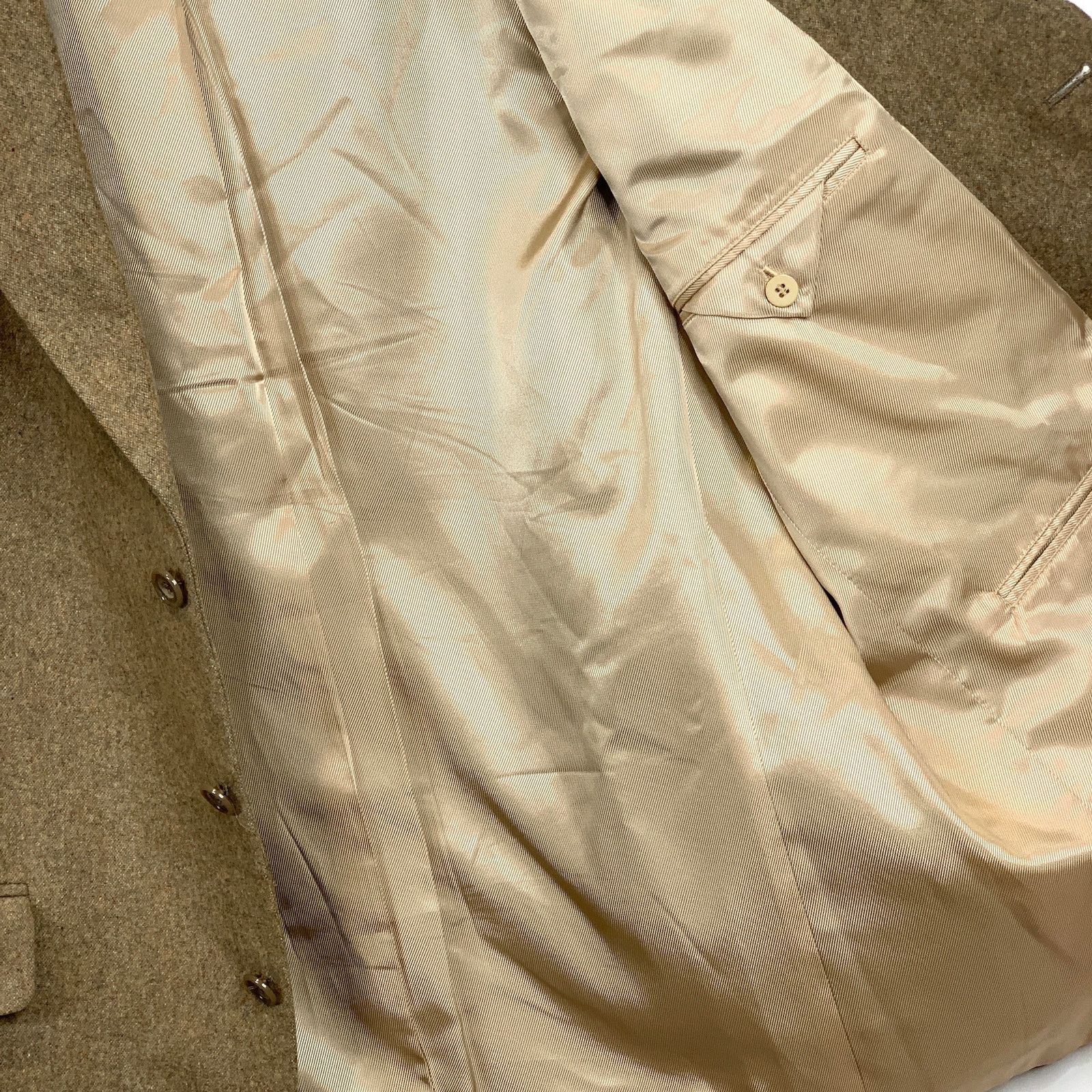 Oscar De La Renta Oscar De La Renta Wool Cashmere Blazer Tan Neutral Academia Size 44R - 4 Thumbnail