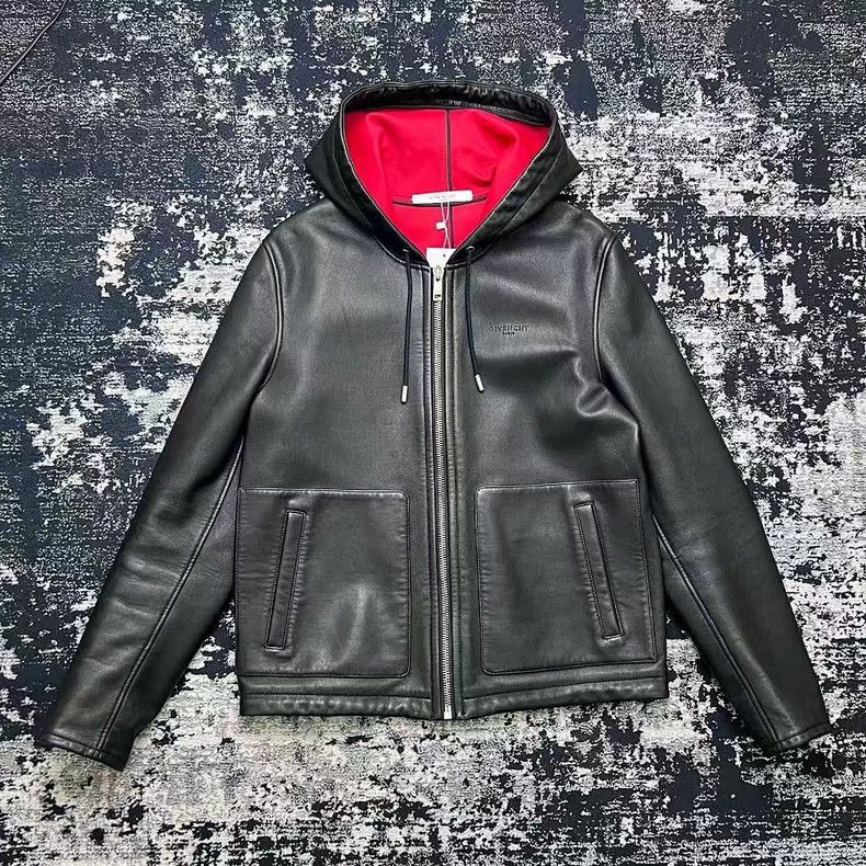 Givenchy Givenchy Deep Brown Lamb Leather Hoodie with Hood Size US M / EU 48-50 / 2 - 1 Thumbnail