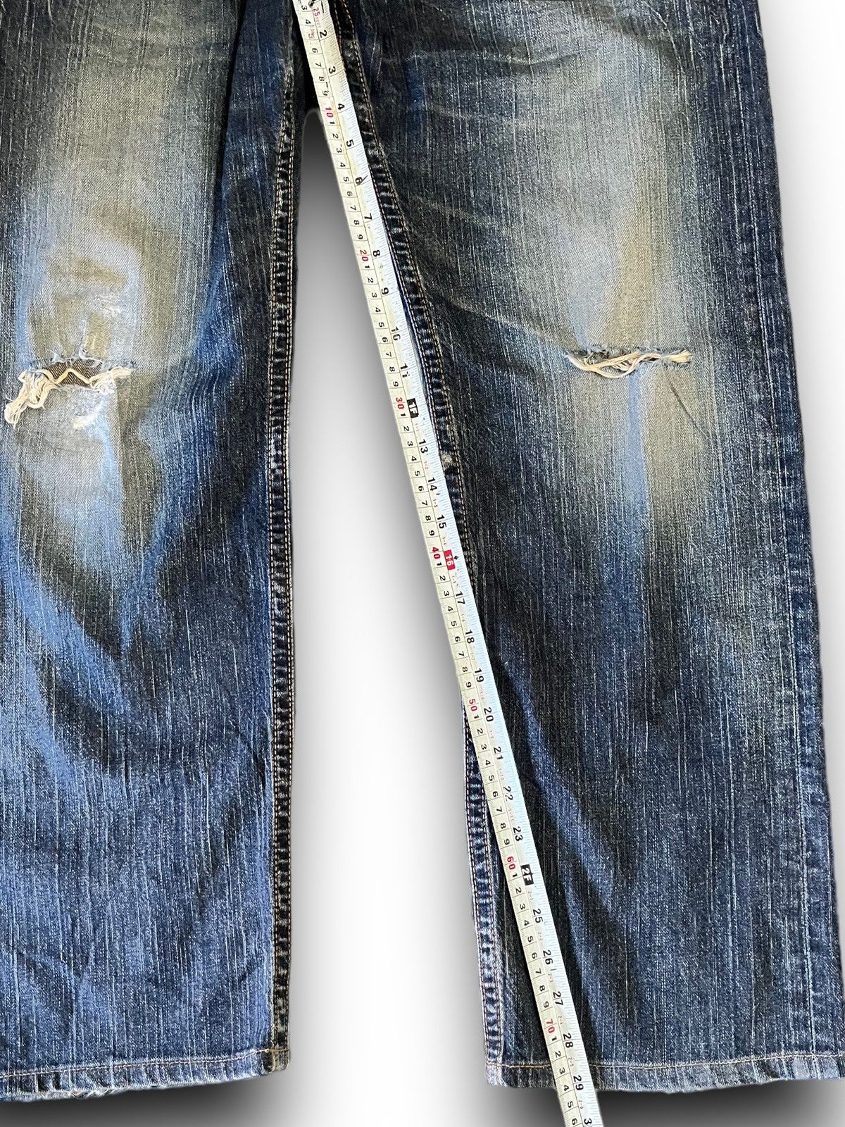 Edwin Vintage Edwin Blue Trip Mud Wash Distressed Style Jeans Size US 32 / EU 48 - 17 Thumbnail