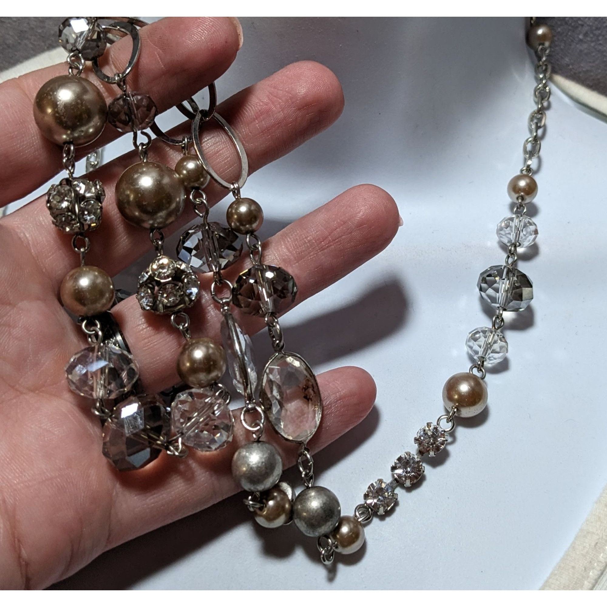 Other Glam Faceted Glass Pearl Beaded Necklace Size ONE SIZE - 7 Thumbnail