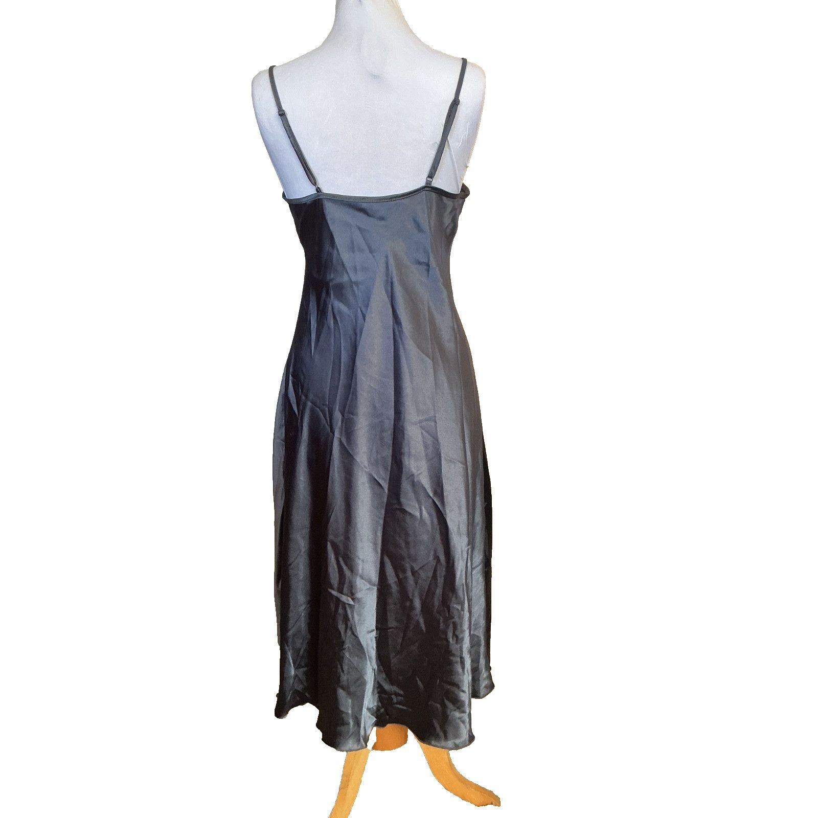 Bebe BEBE SILKY GRAY SATIN COWL NECK SLIP MAXI DRESS GOWN - SZ XL Size XL / US 12-14 / IT 48-50 - 3 Thumbnail