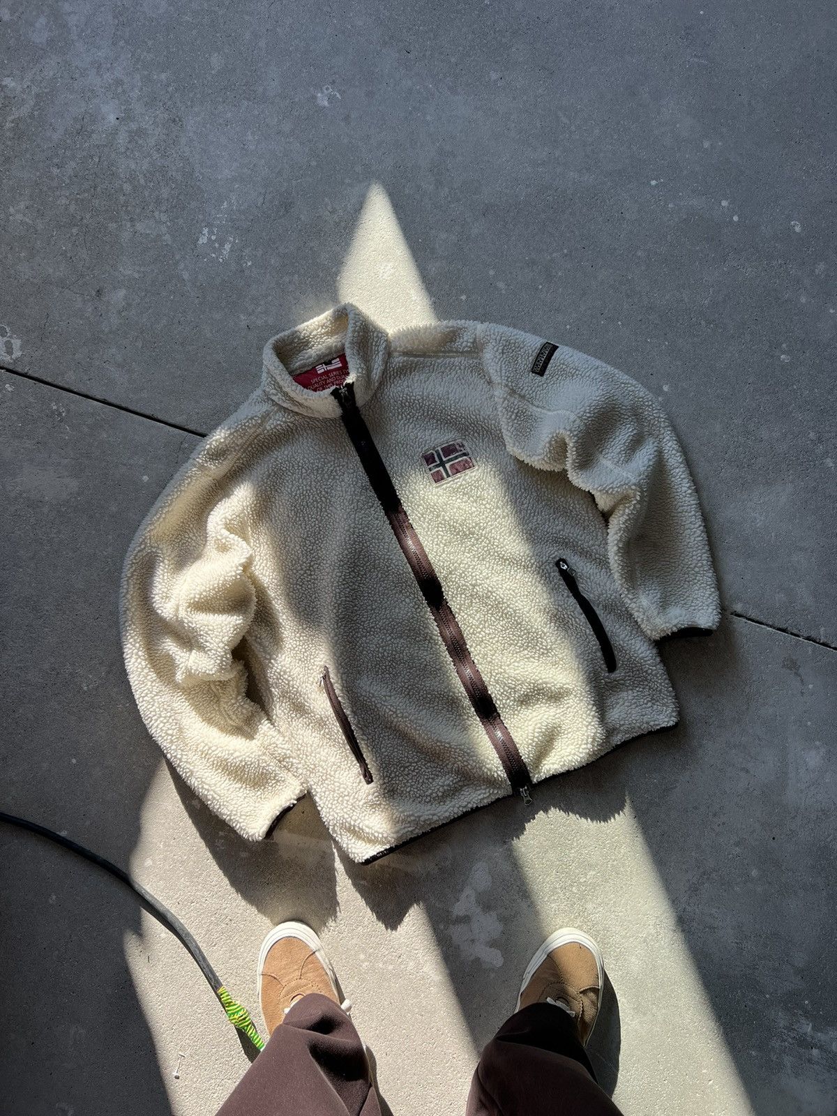Napapijri × Vintage Vintage Napapijri Sherpa Jacket Size US L / EU 52-54 / 3 - 2 Thumbnail