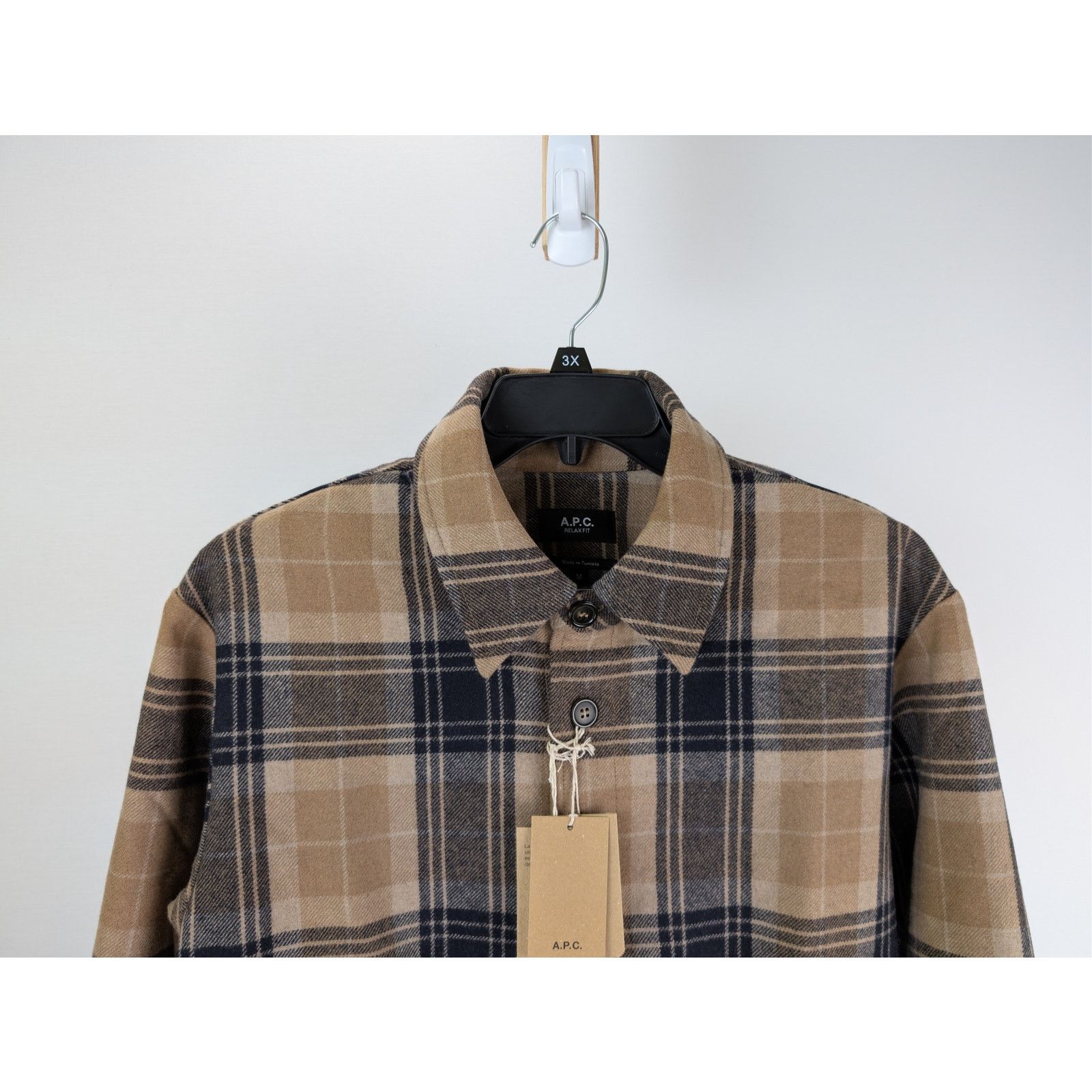 A.P.C. o1rshd1 Surchemise Bobby Button up Shirt in Dark Navy/Beige Size US M / EU 48-50 / 2 - 3 Thumbnail