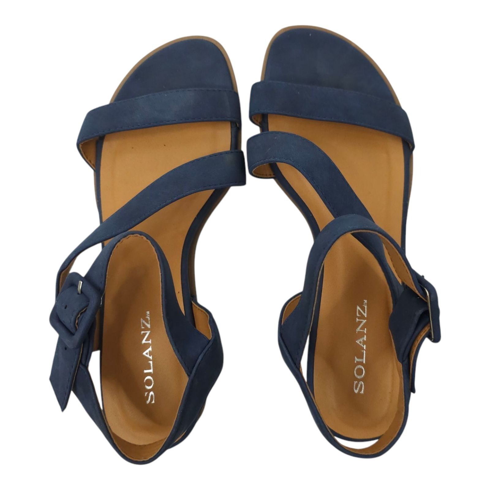 Other Solanz Sydney Strappy Sandals Womens 7 M Buckle Faux Leather Size US 7 / IT 37 - 8 Thumbnail