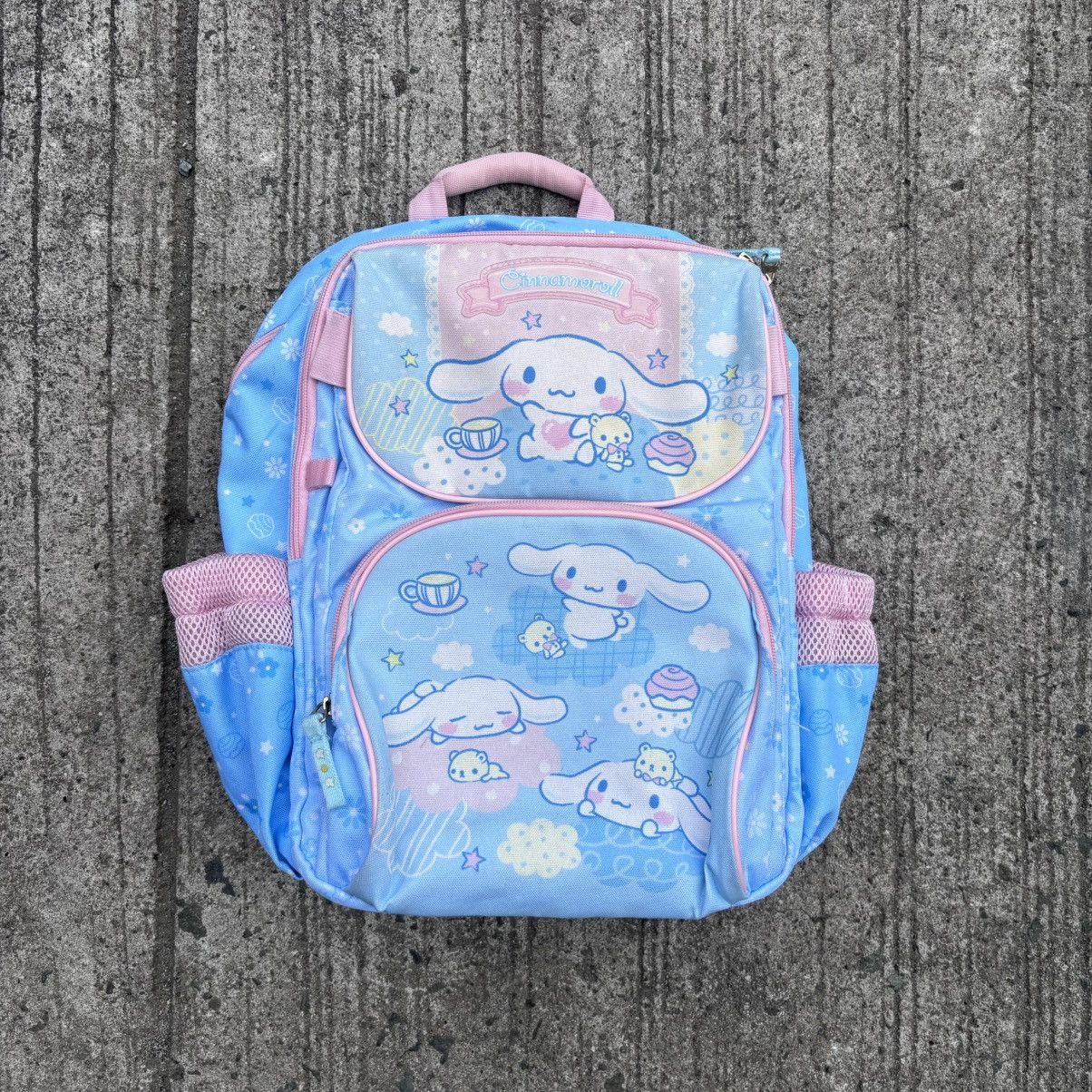 Japan Sanrio Vintage Y2K Cinnamoroll Very Big Backpack Kawaii Sanrio Cinnamoroll Blue Gingham Backpack & Plush Set  main image 4