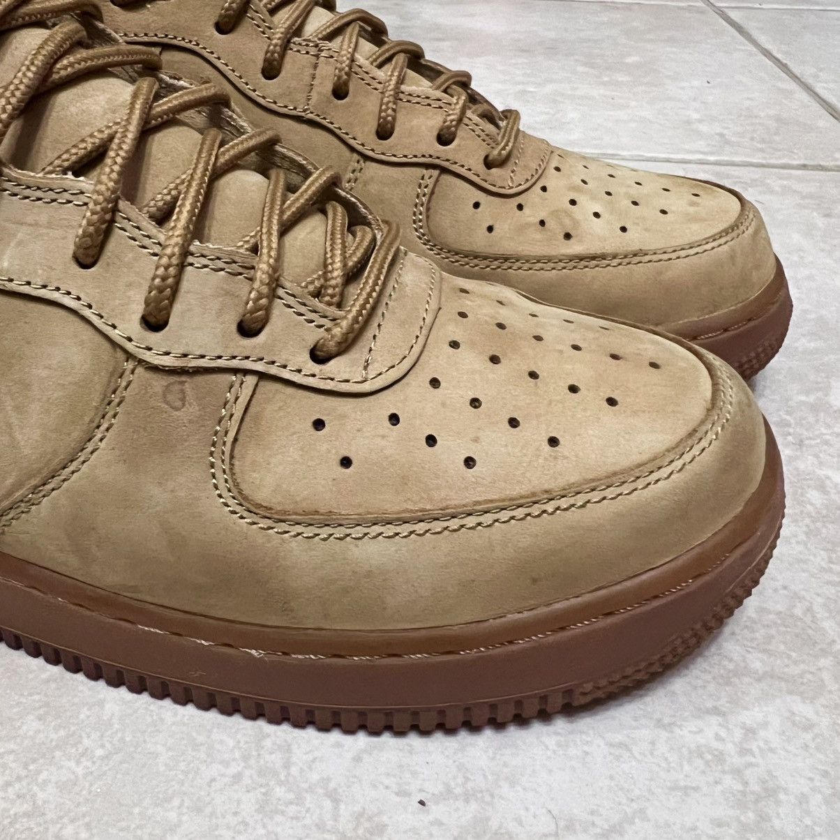 Nike Size 9 - Nike Air Force 1 High Flax 2015 806403200 Wheat AF1 Size US 9 / EU 42 - 7 Thumbnail