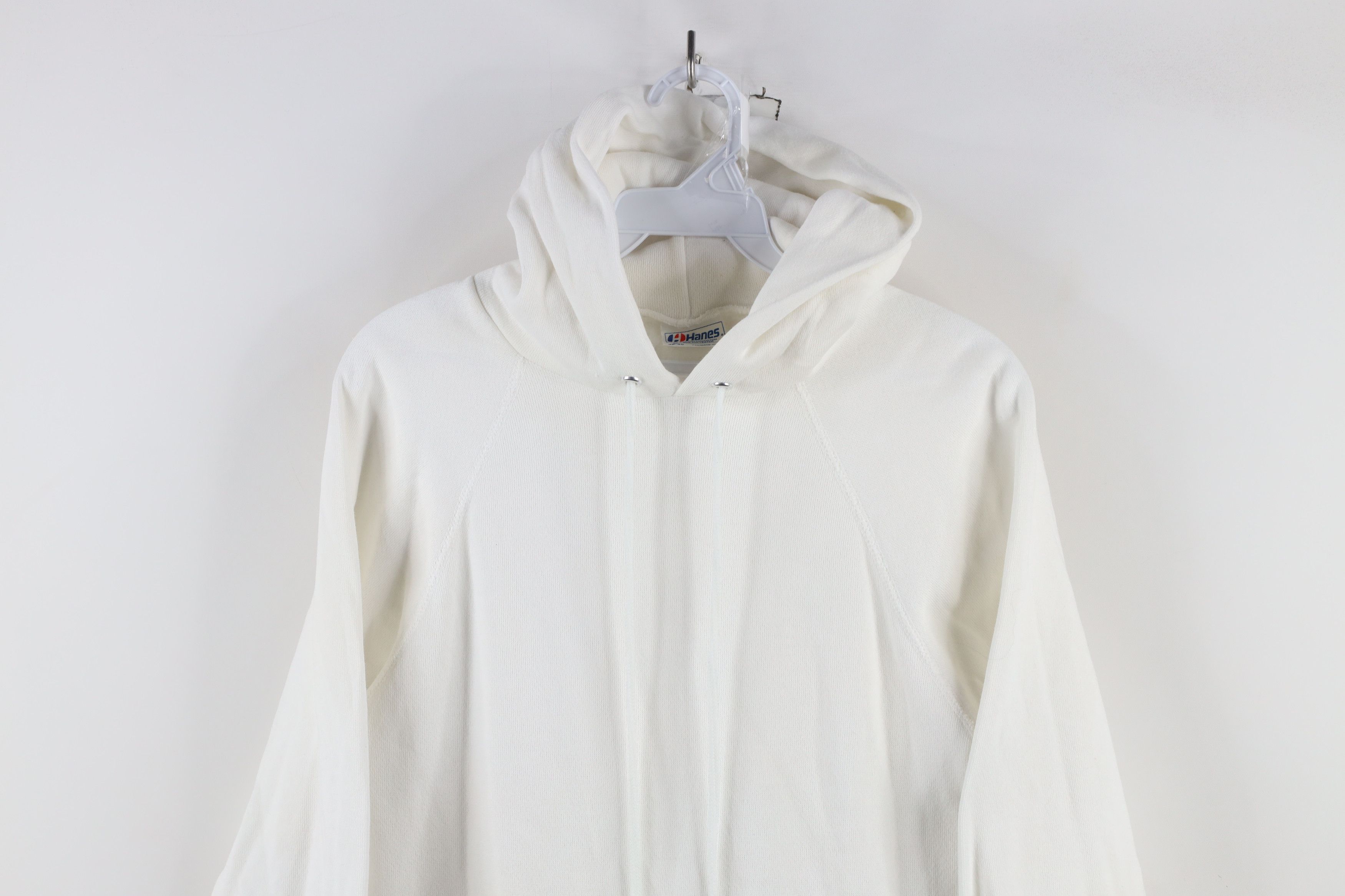 Hanes × Vintage Vintage 80s 90s Hanes Streetwear Hoodie Sweatshirt White USA Size US M / EU 48-50 / 2 - 2 Thumbnail