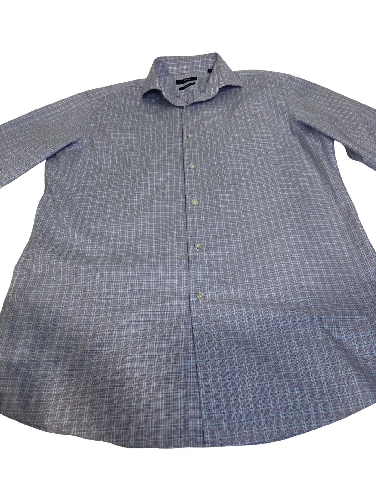 Hugo Boss Purple checked dress Shirt.mt1918 Size US XS / EU 42 / 0 - 9 Thumbnail