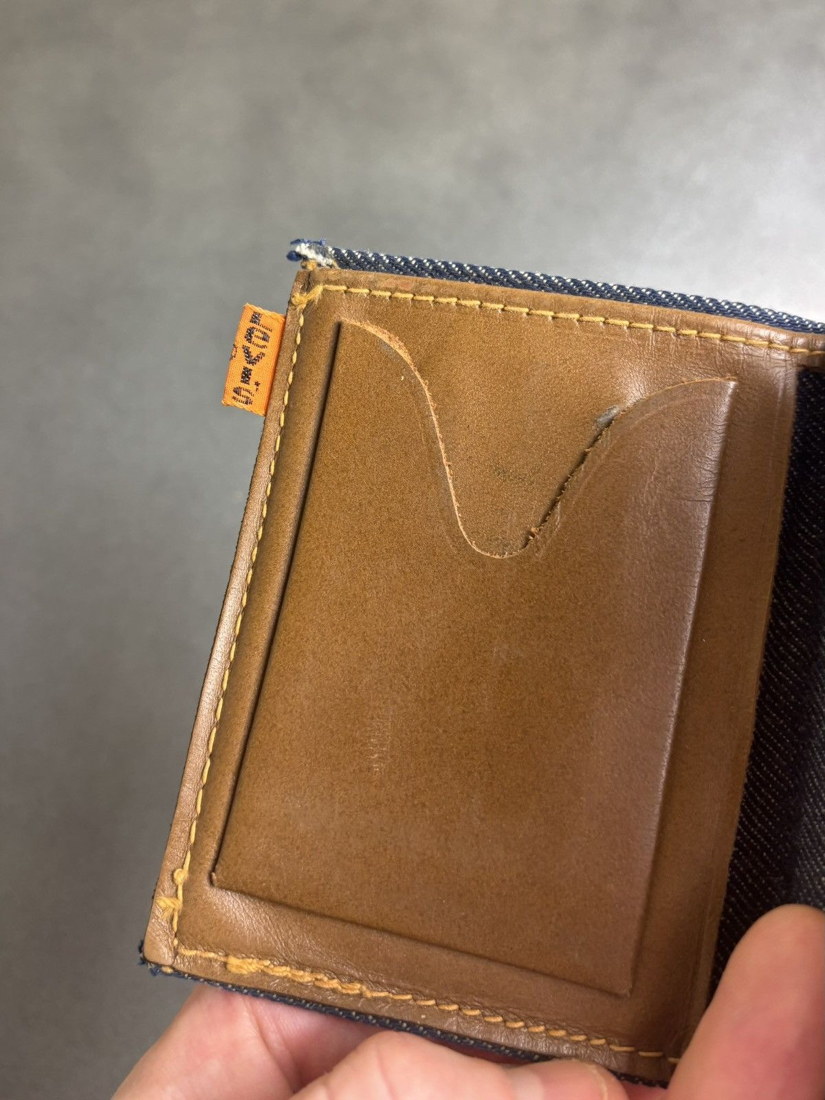 Levi's 1970s Levi's Orange Tab Denim Wallet 70s Vintage Levis Jeans Size ONE SIZE - 4 Thumbnail