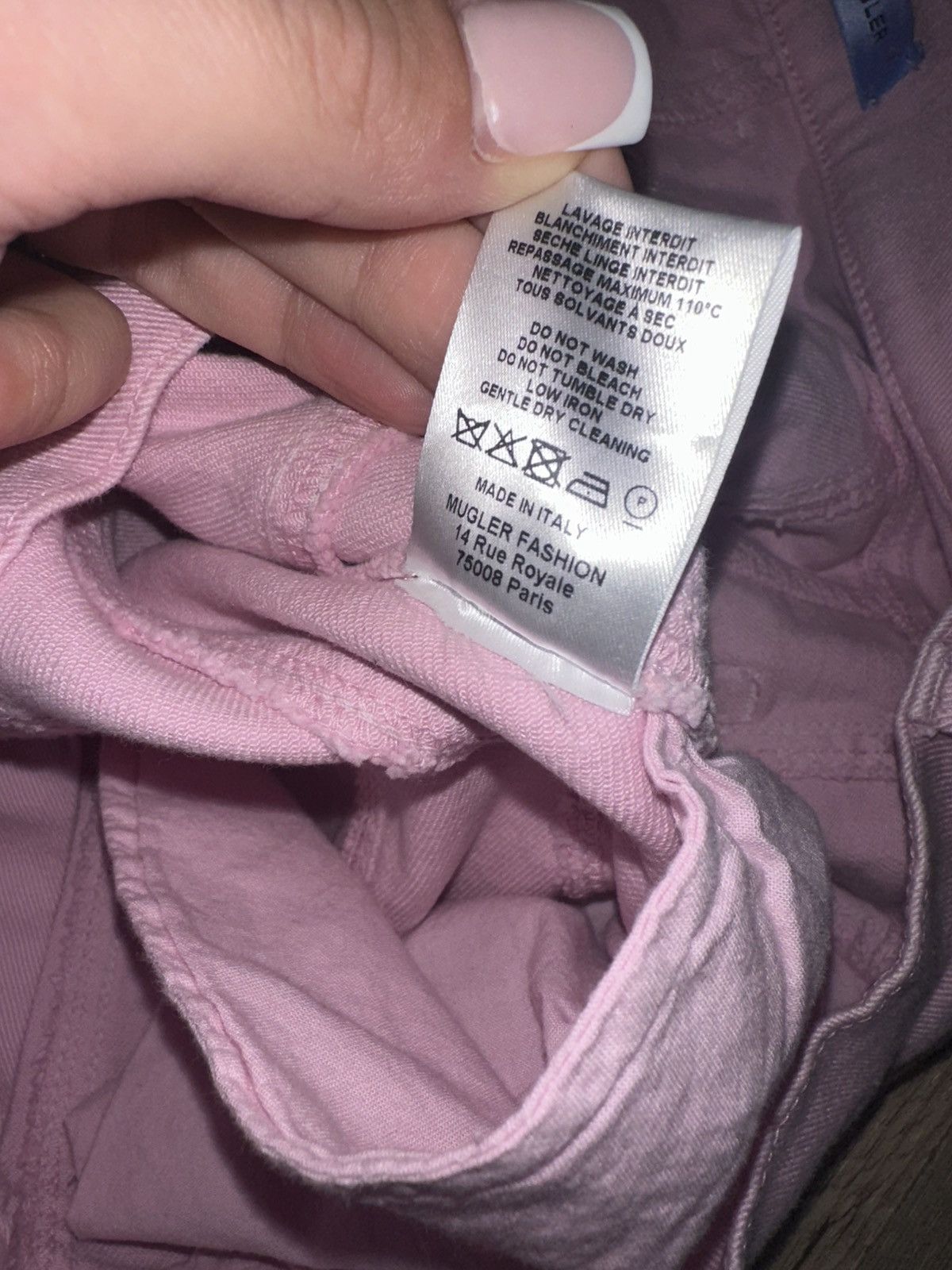 Mugler Paneled Tapered Jeans Pink Size 32" / US 10 / IT 46 - 6 Thumbnail