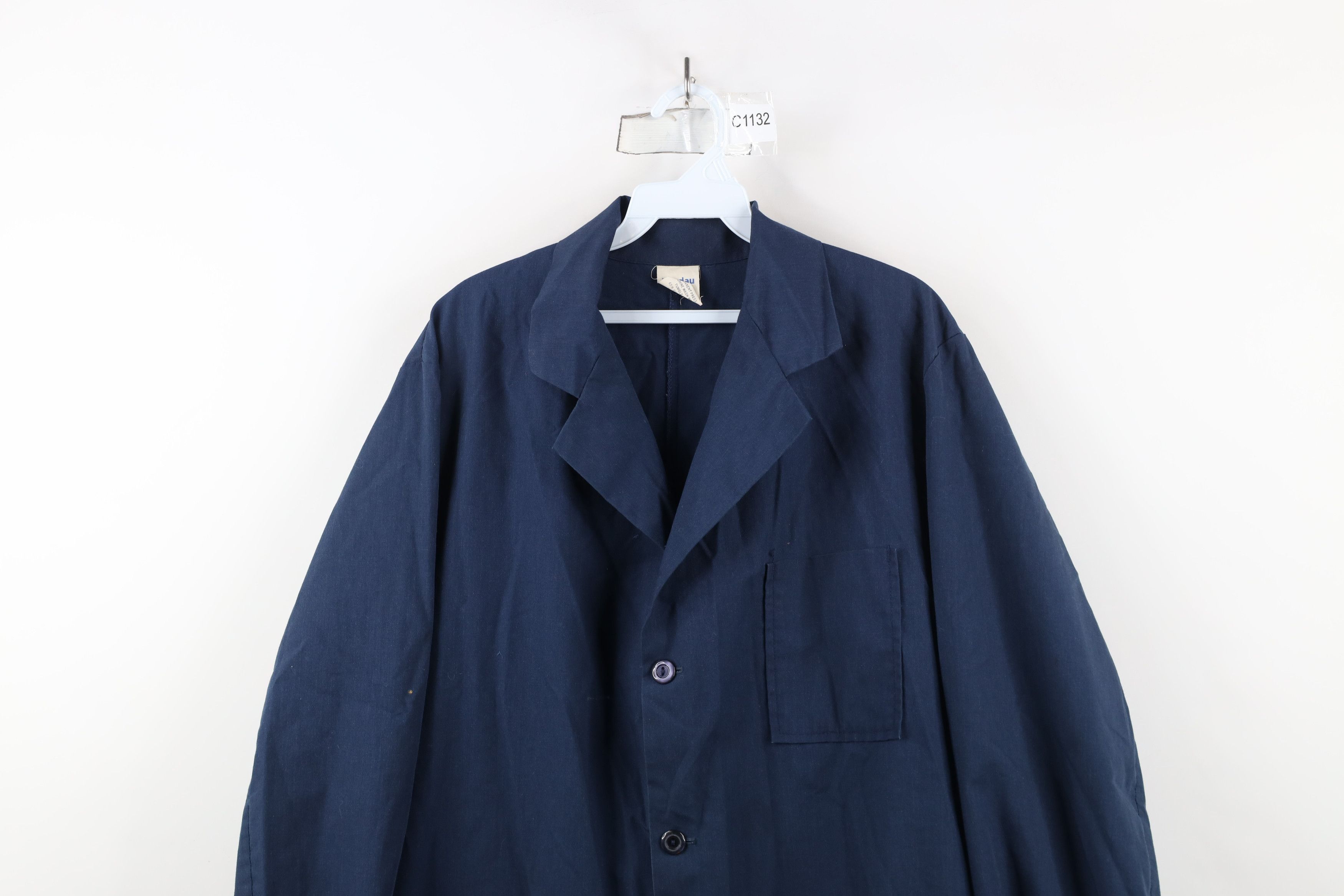 Vintage Vintage 70s Streetwear Mechanic Lab Coat Jacket Blue USA Size US XL / EU 56 / 4 - 2 Thumbnail