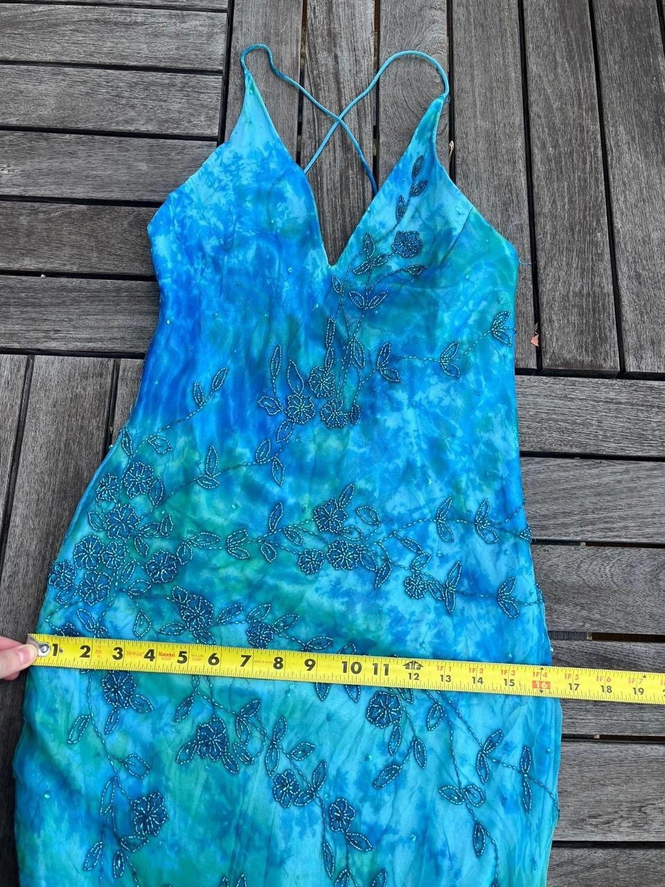 Other Gorgeous Vintage Scala Blue Beaded Embellished Gown Size M / US 6-8 / IT 42-44 - 6 Thumbnail