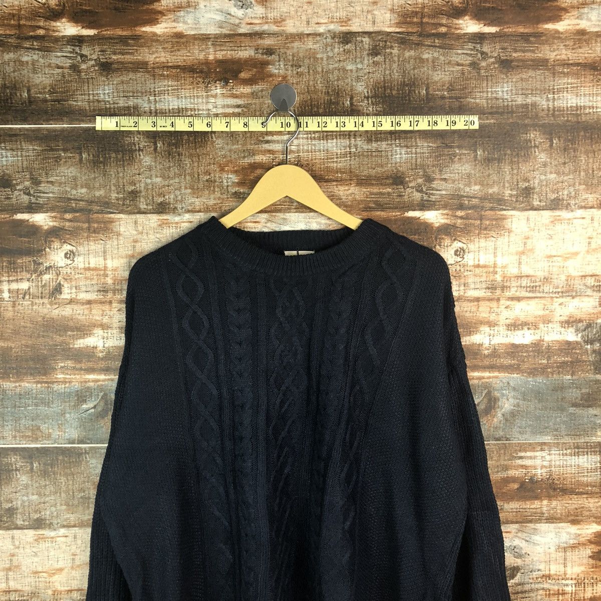 GU × Homespun Knitwear × Japanese Brand GU japan Dark Blue cable Knitwear #A1903 Size L / US 10 / IT 46 - 2 Thumbnail