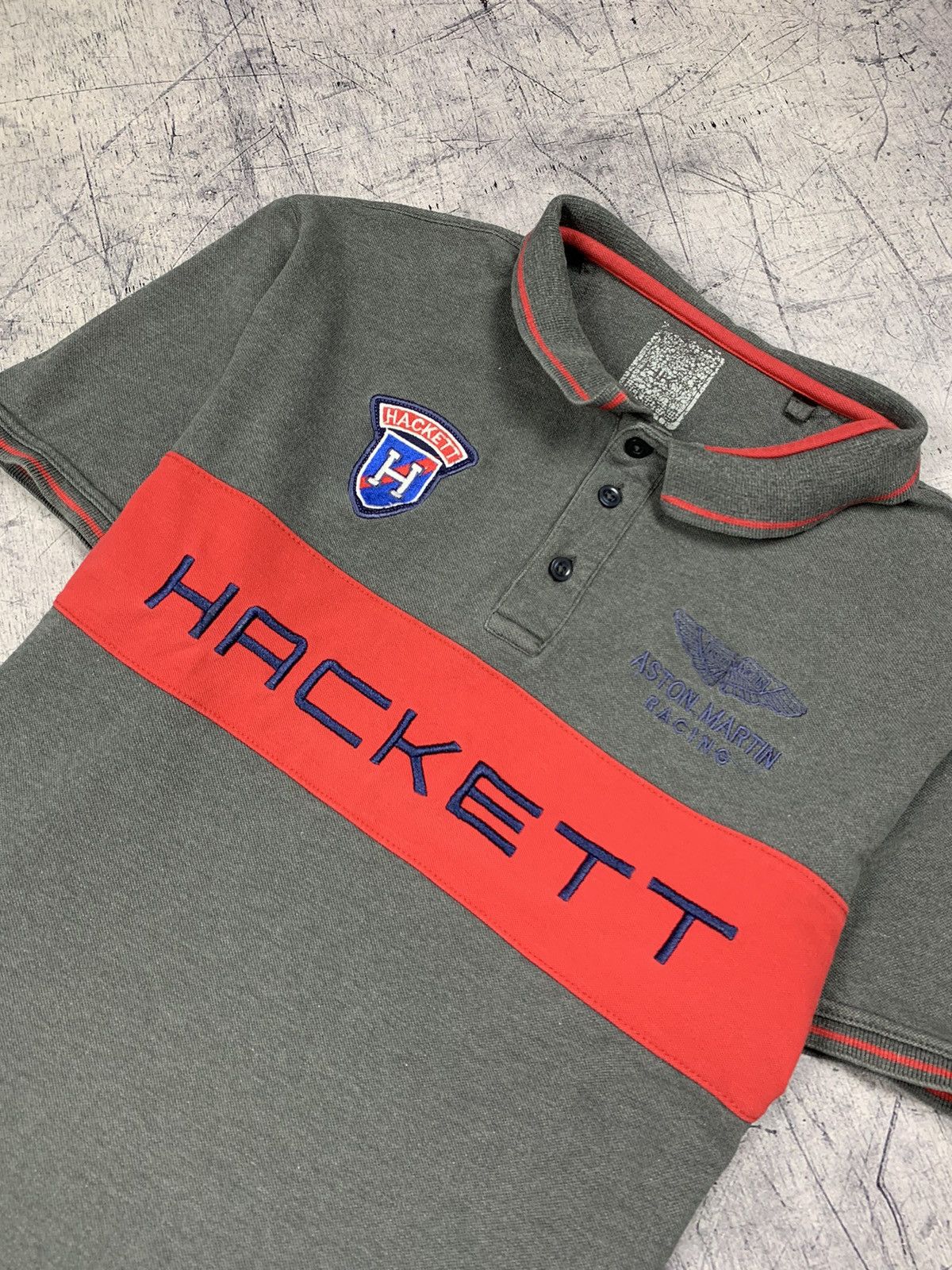 Hackett Vintage Hackett Aston Martin Racing Polo Luxury Logo Size US L / EU 52-54 / 3 - 5 Thumbnail