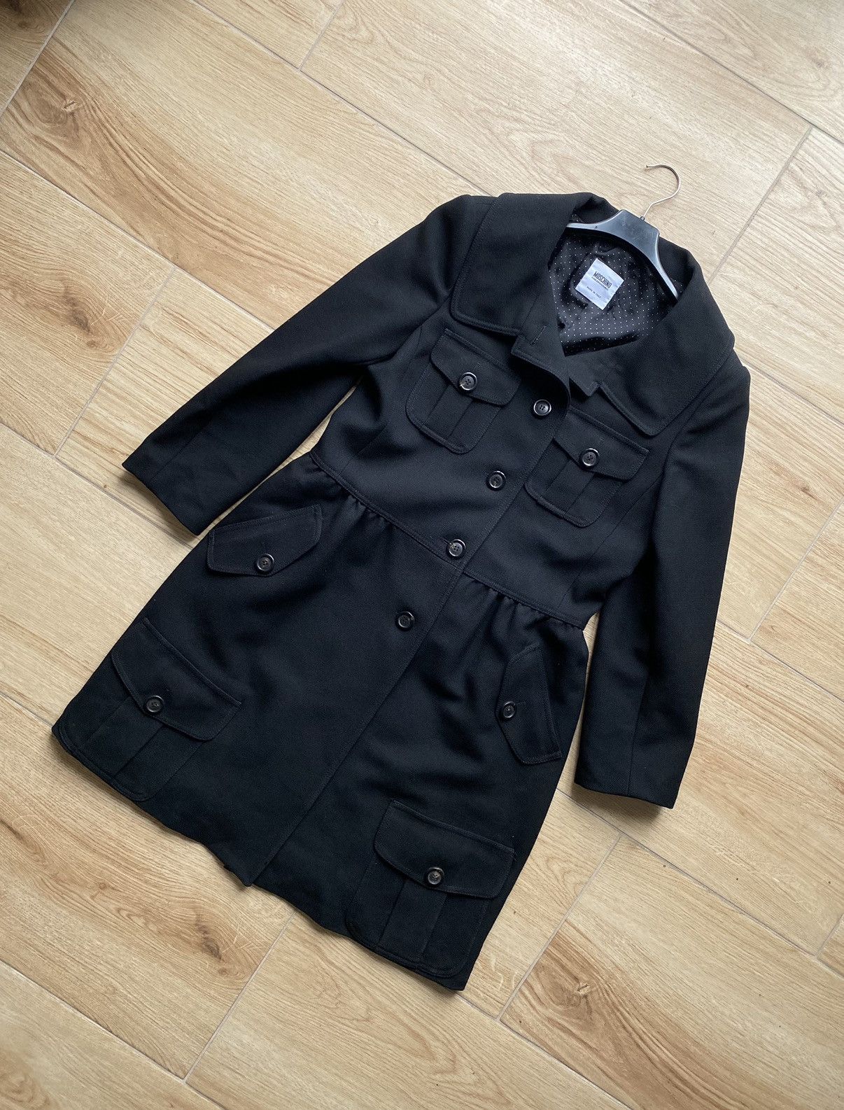 Vintage Moschino Cheapandchic Wool Coat Multipocked in Black