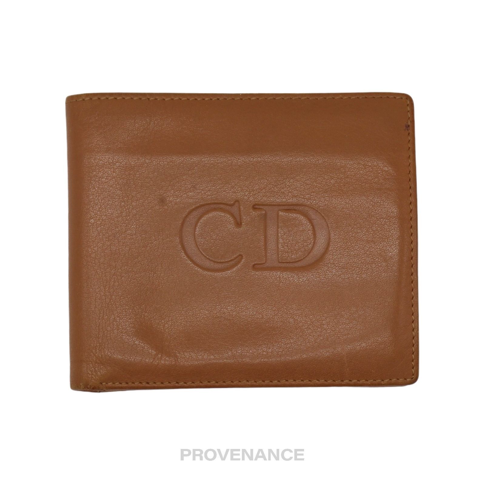 Dior 🔴 Christian Dior CD Bifold Wallet - Tan Leather Size ONE SIZE - 1 Thumbnail