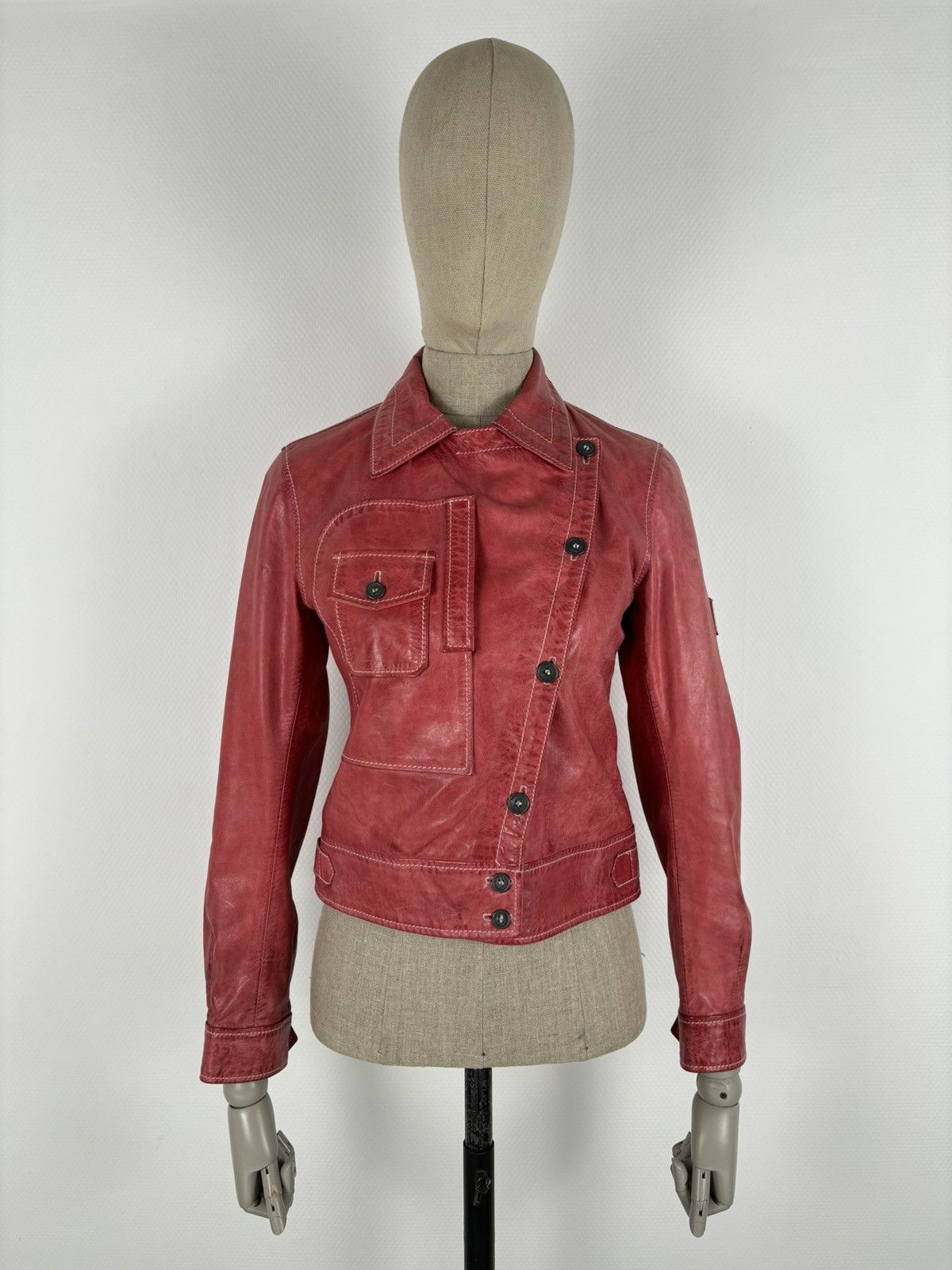 Belstaff RARE VTG BELSTAFF 'The Aviator' Leather Red Jacket Biker Coat Flight Bomber 42 Size M / US 6-8 / IT 42-44 - 2 Thumbnail