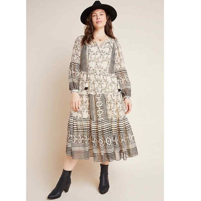 Anthropologie New Anthropologie Talulah Tiered Midi Dress $178 PLUS 2X ...